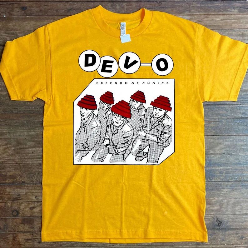 T-Shirt Vintage DEVO Band - Coton Unisexe Toutes Tailles - Marque Gildan - Neuf Avec Étiquettes