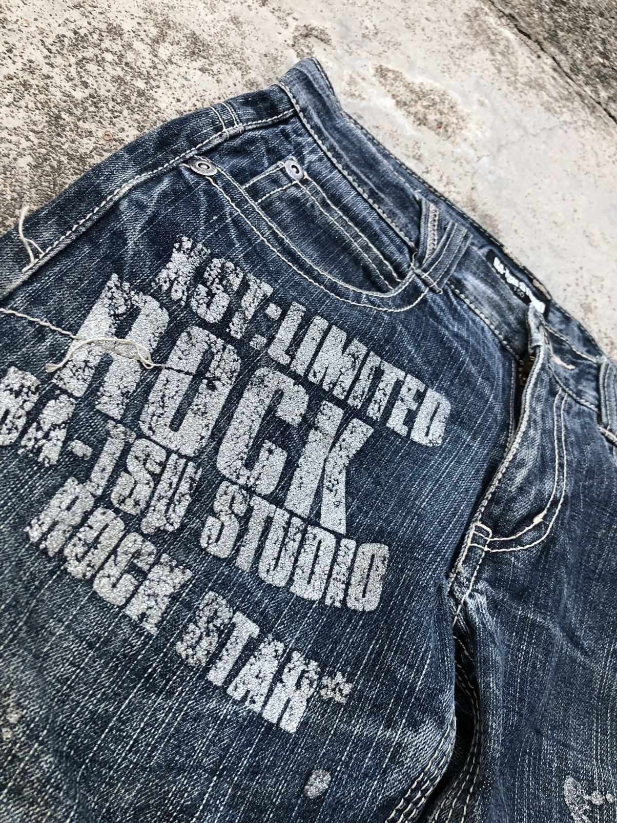 Japanese Brand BATSU STUDIO PAINTED DENIM Size US 28 / EU 44 - 3 Thumbnail