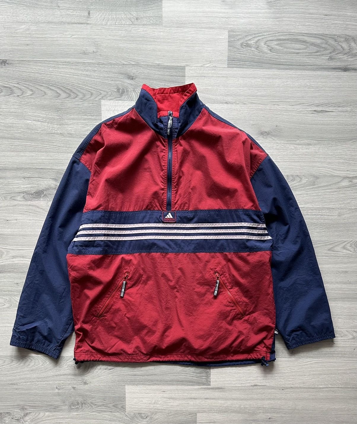 Vintage oversize zip track jacket Adidas central logo