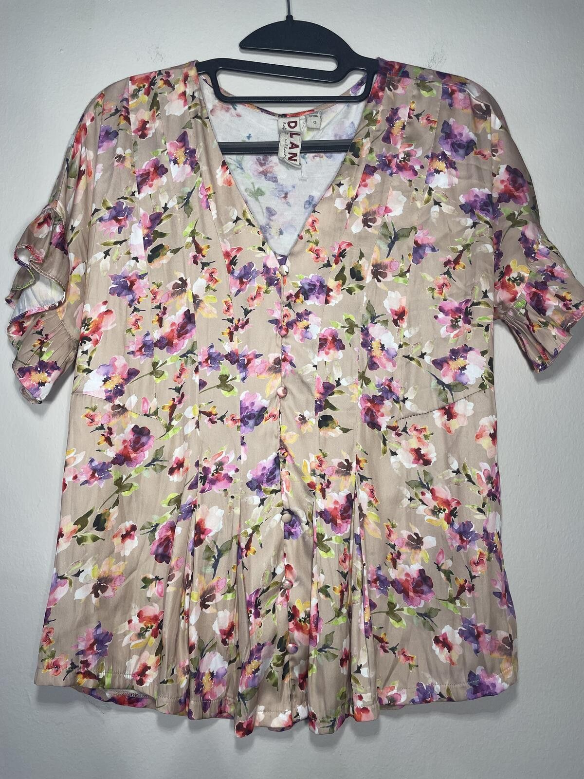 dylan Anthropologie Dolan Mitzi Floral Pleated Blouse XS Garden Size XS / US 0-2 / IT 36-38 - 1 Thumbnail
