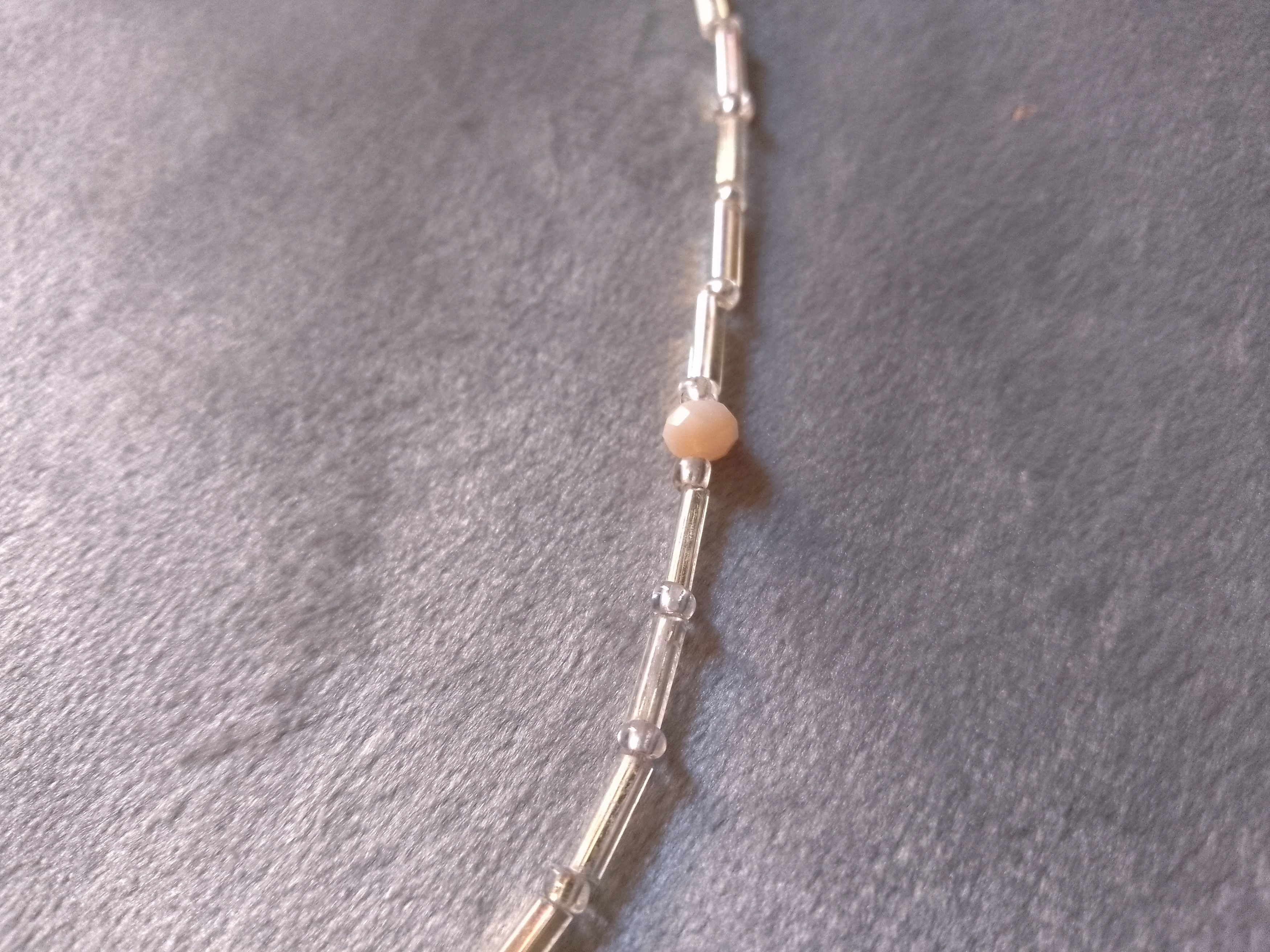 Handmade Beaded necklace pink Zircons & natural jade gemstones Size ONE SIZE - 4 Thumbnail