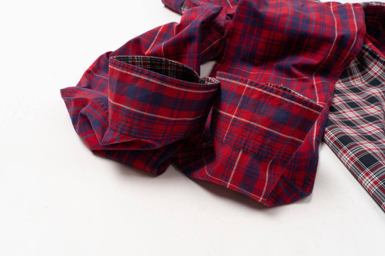 Paul Smith 🔵 PS PAUL SMITH Tailored Fit Checked Red Plaid Shirt Size US M / EU 48-50 / 2 - 12 Thumbnail