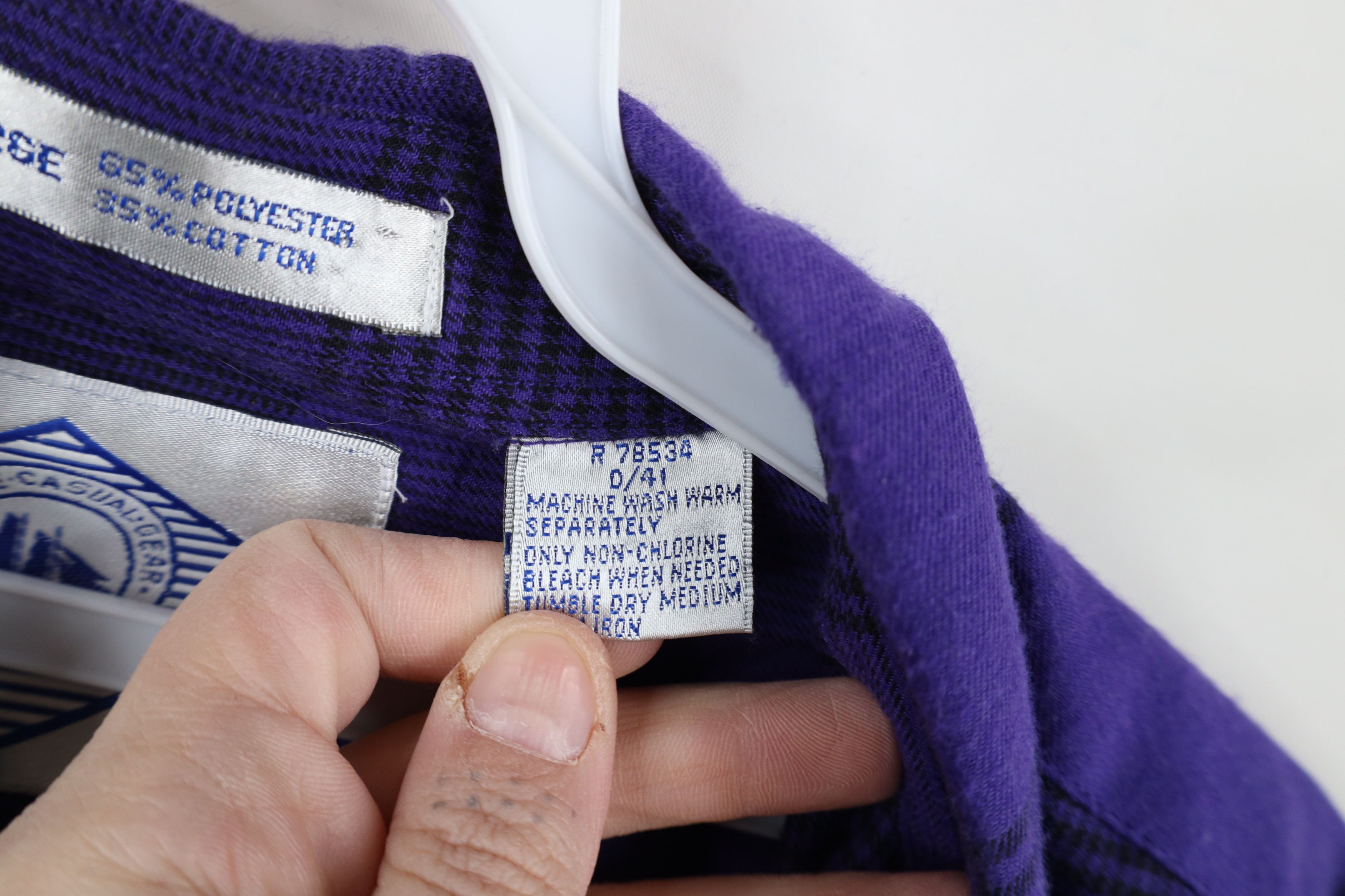 Vintage Vintage 90s Streetwear Flannel Button Down Shirt Purple Size US XL / EU 56 / 4 - 10 Thumbnail