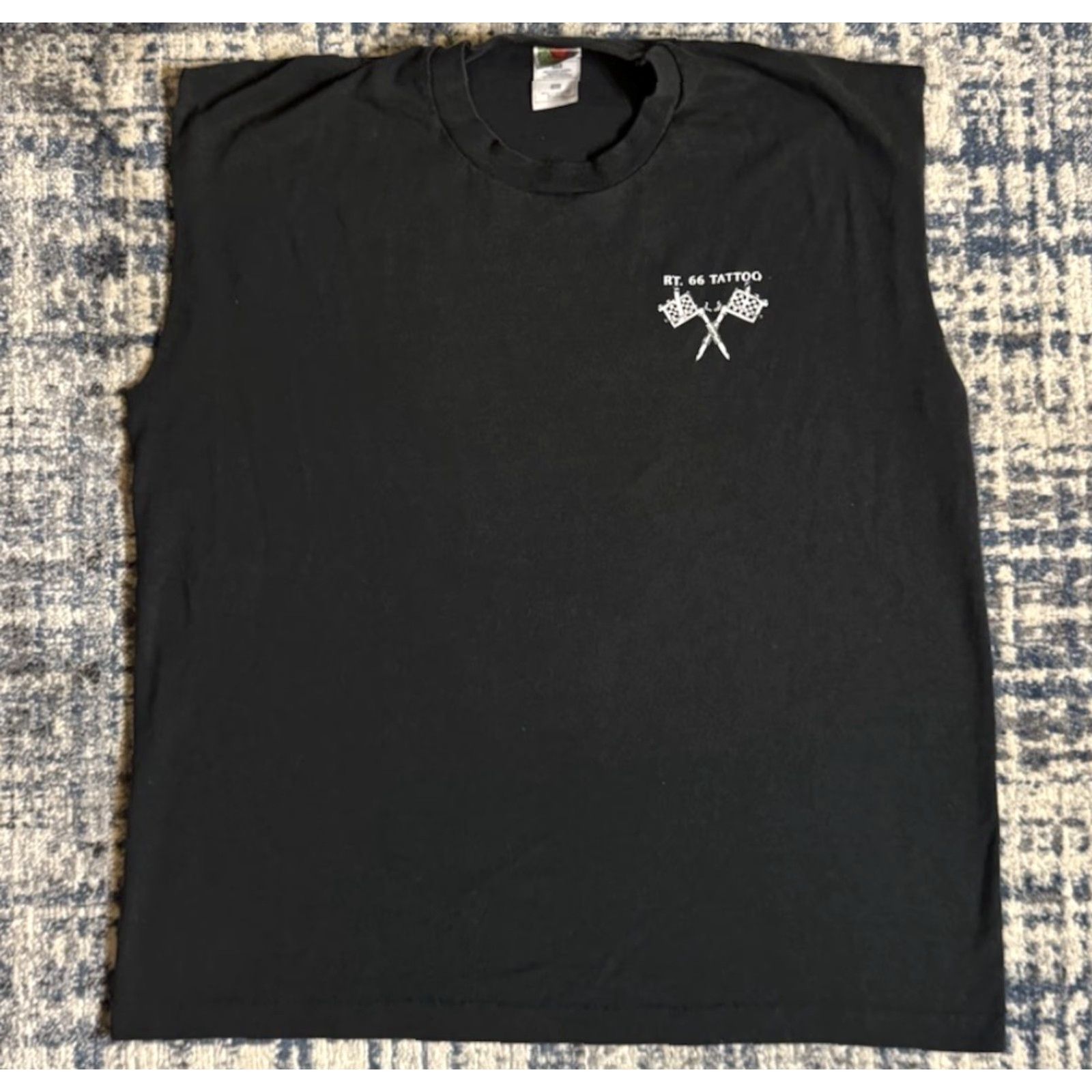 Fruit Of The Loom VINTAGE Route 66 Tattoos New Mexico T Shirt XL Black Cotton 90s Biker Tattoo MC Harley Fruit of the Loom Mens Short Sleeve Crew Neck Double-Sided Size US XL / EU 56 / 4 - 3 Thumbnail