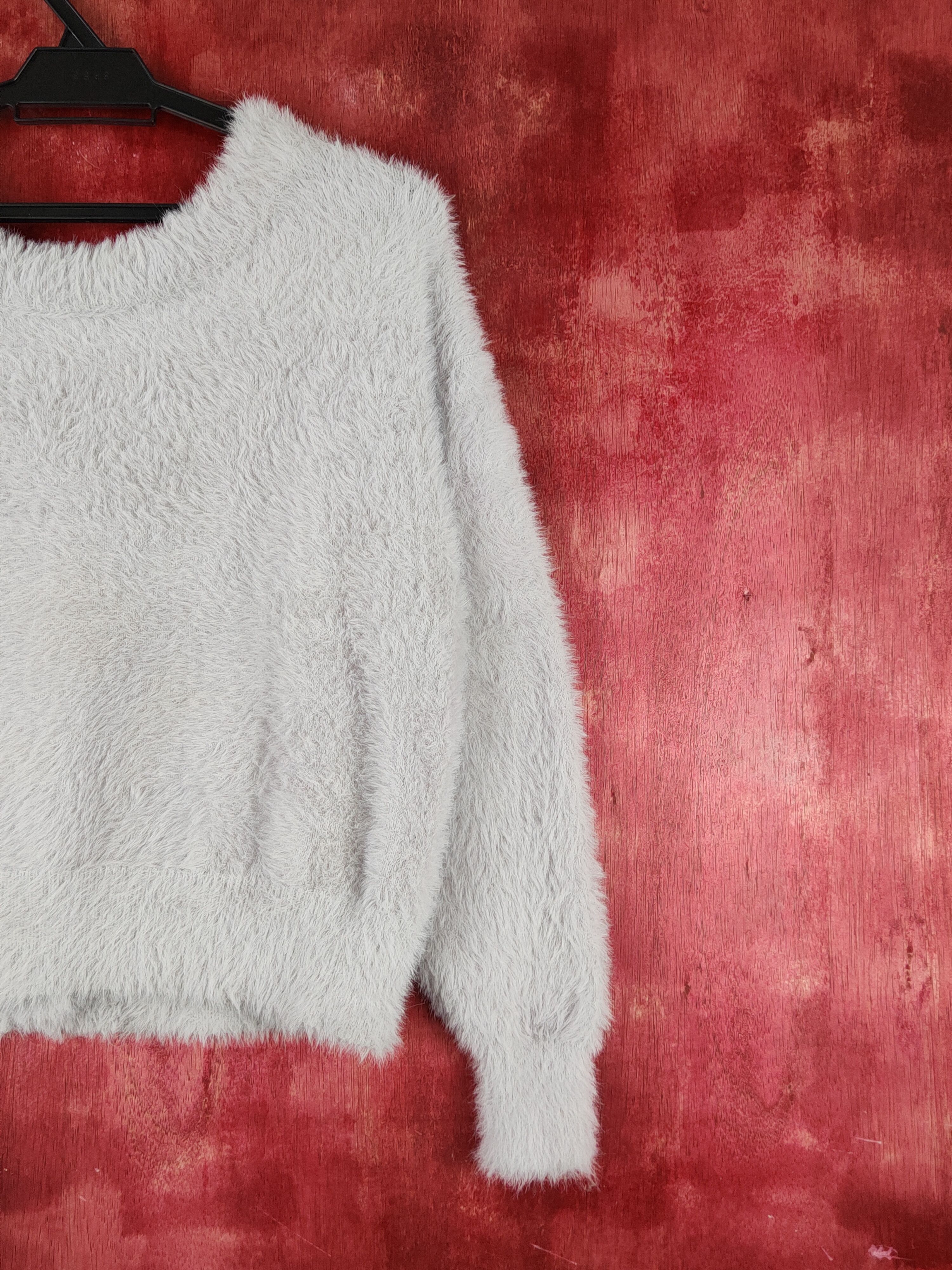 Japanese Brand Vis Light Gray Shag Shaggy Fur Mohair Crop Tops #S1685 Size M / US 6-8 / IT 42-44 - 9 Thumbnail
