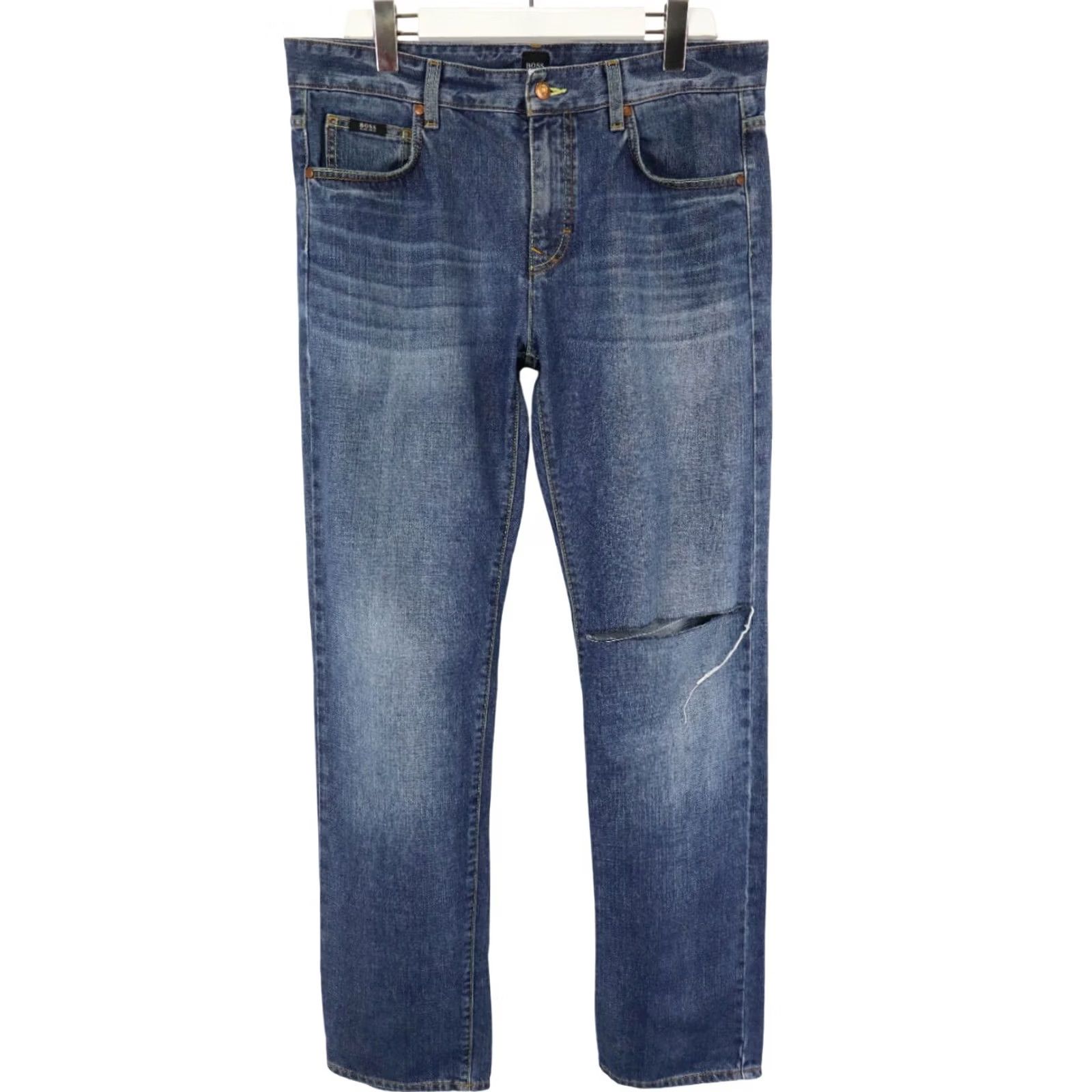 Hugo Boss HUGO BOSS Kansas Jeans Men's W34/L34 Regular Fit Zip Fly Fade Effect Whiskers Jeans Size US 34 / EU 50 - 2 Thumbnail