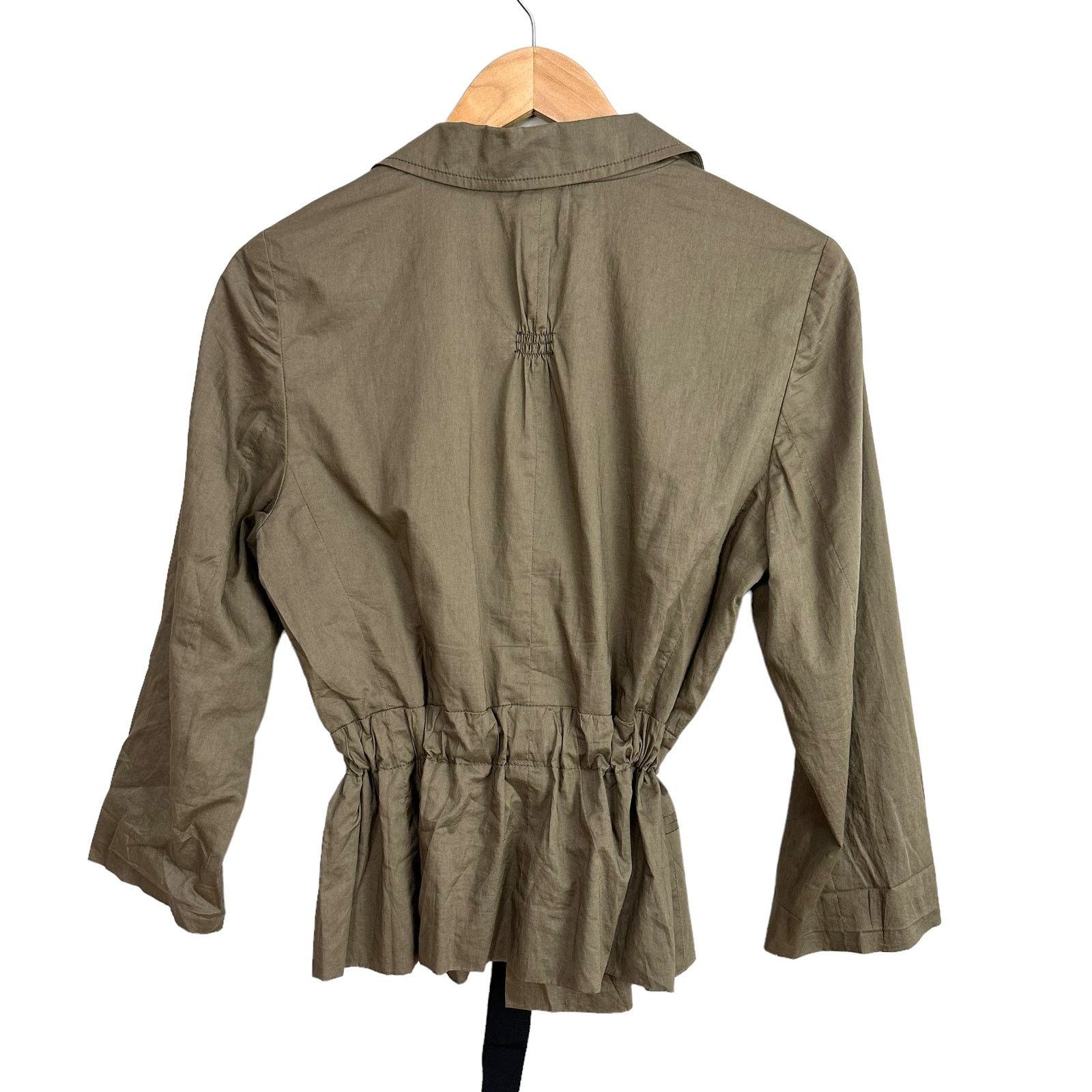 Loft Loft Green Lightweight Belted Blazer Jacket 10 Black Ribbon Size M / US 6-8 / IT 42-44 - 2 Thumbnail