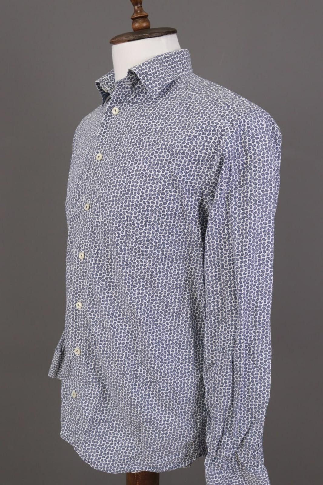 Eton Eton Slim Blue Floral Poplin Button Down Shirt Size 41 / 16 Size US M / EU 48-50 / 2 - 6 Thumbnail