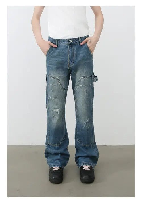 Japanese Brand × Jean American retro men's washed loose straight bootcut jeans Size US 32 / EU 48 - 1 Thumbnail