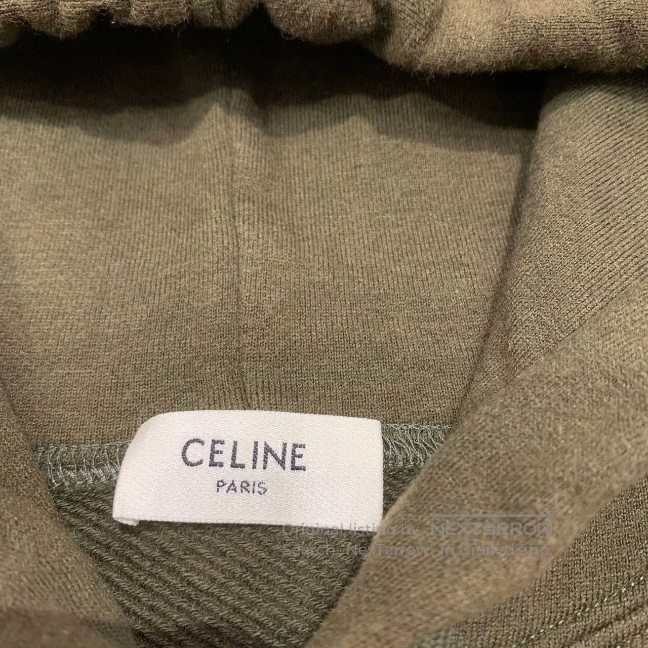 Celine Celine Army Green Cropped Hoodie. Size XS / US 0-2 / IT 36-38 - 4 Thumbnail