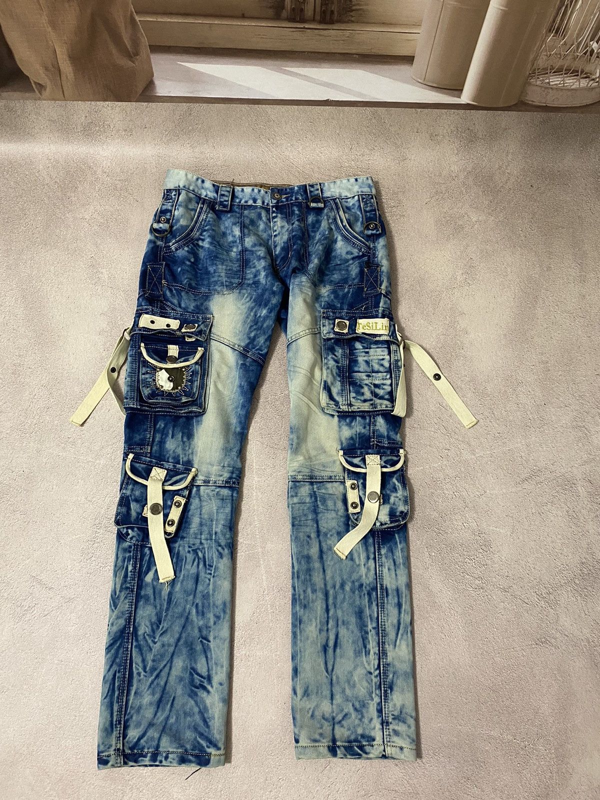 Vintage Dirty pants Faded Crash denim thrashed y2k distressed jeans Size US 32 / EU 48 - 1 Thumbnail