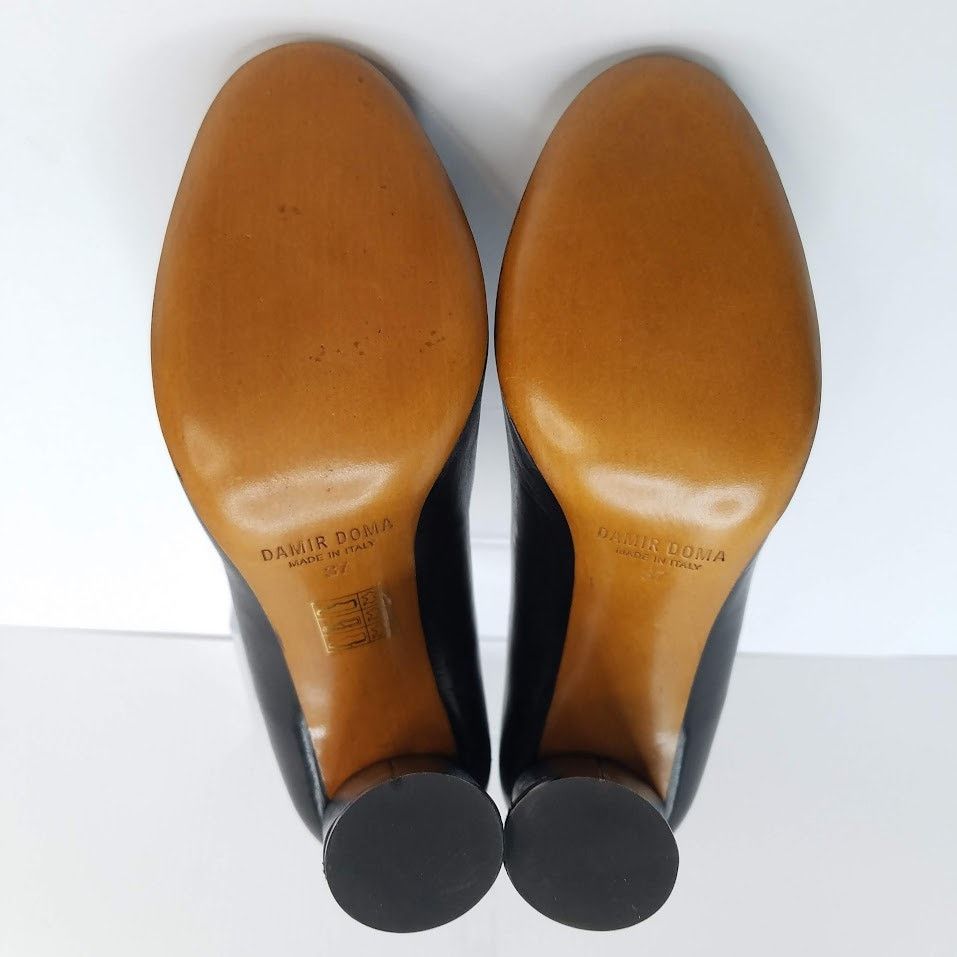 Damir Doma Womens Made in Italy Black Leather Pumps Shoes Size 37 Size US 7 / IT 37 - 6 Thumbnail