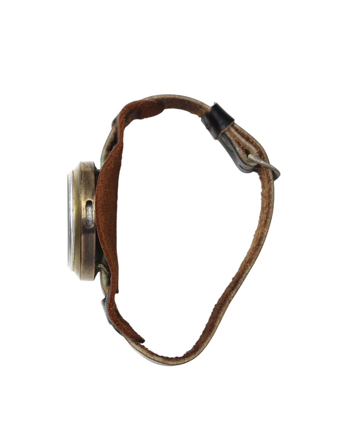 Vintage 1960S MIZUNO BRASS COMPASS ON LEATHER WRISTBAND Size ONE SIZE - 6 Thumbnail