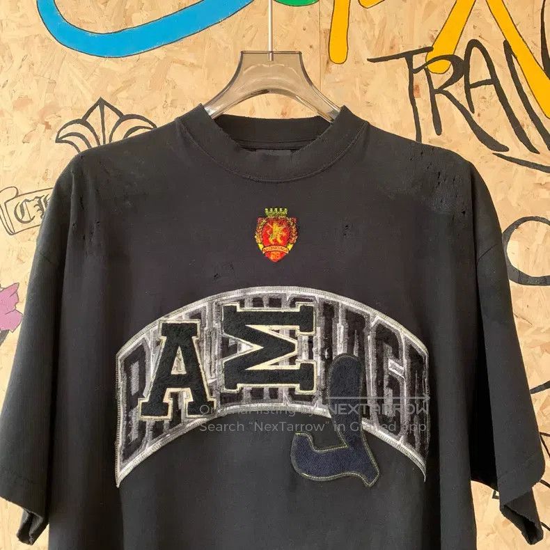 Balenciaga Balenciaga Mud Dyed Manchester United Black Short Sleeve T Size US L / EU 52-54 / 3 - 3 Thumbnail