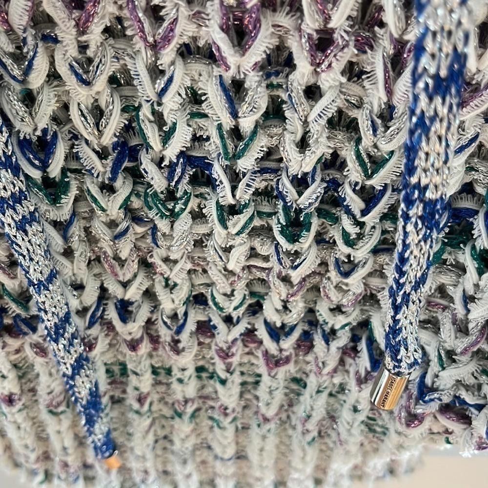 Isabel Marant $935 Isabel Marant Women Blue Metallic Knit Tie-Neck Sweater Size XS / US 0-2 / IT 36-38 - 8 Thumbnail