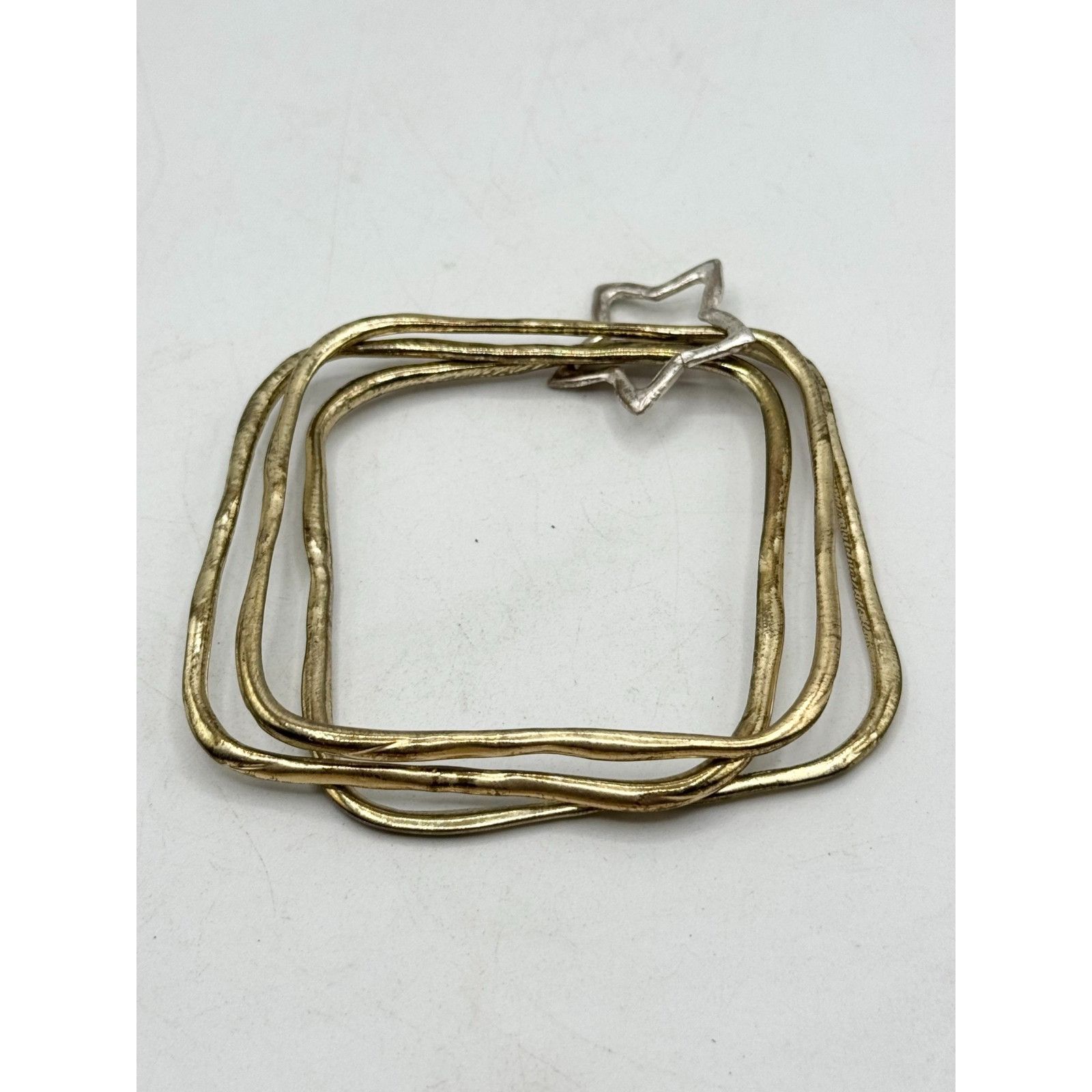 Other Gold square bangle silver star bracelet set Size ONE SIZE - 2 Thumbnail