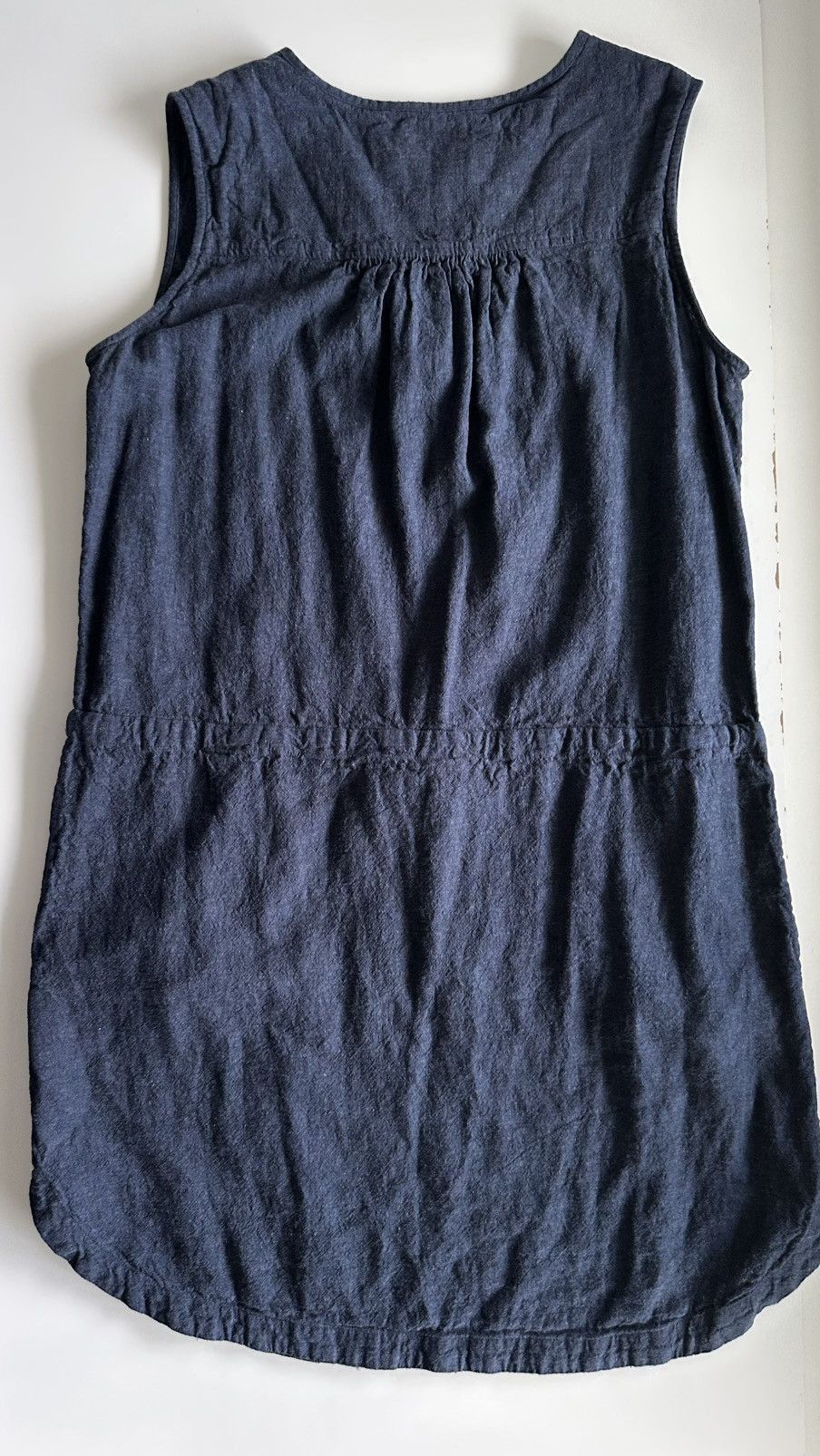 Roots Roots Linen Navy Sleeveless Dress Drawstring Waist Medium Size M / US 6-8 / IT 42-44 - 7 Thumbnail