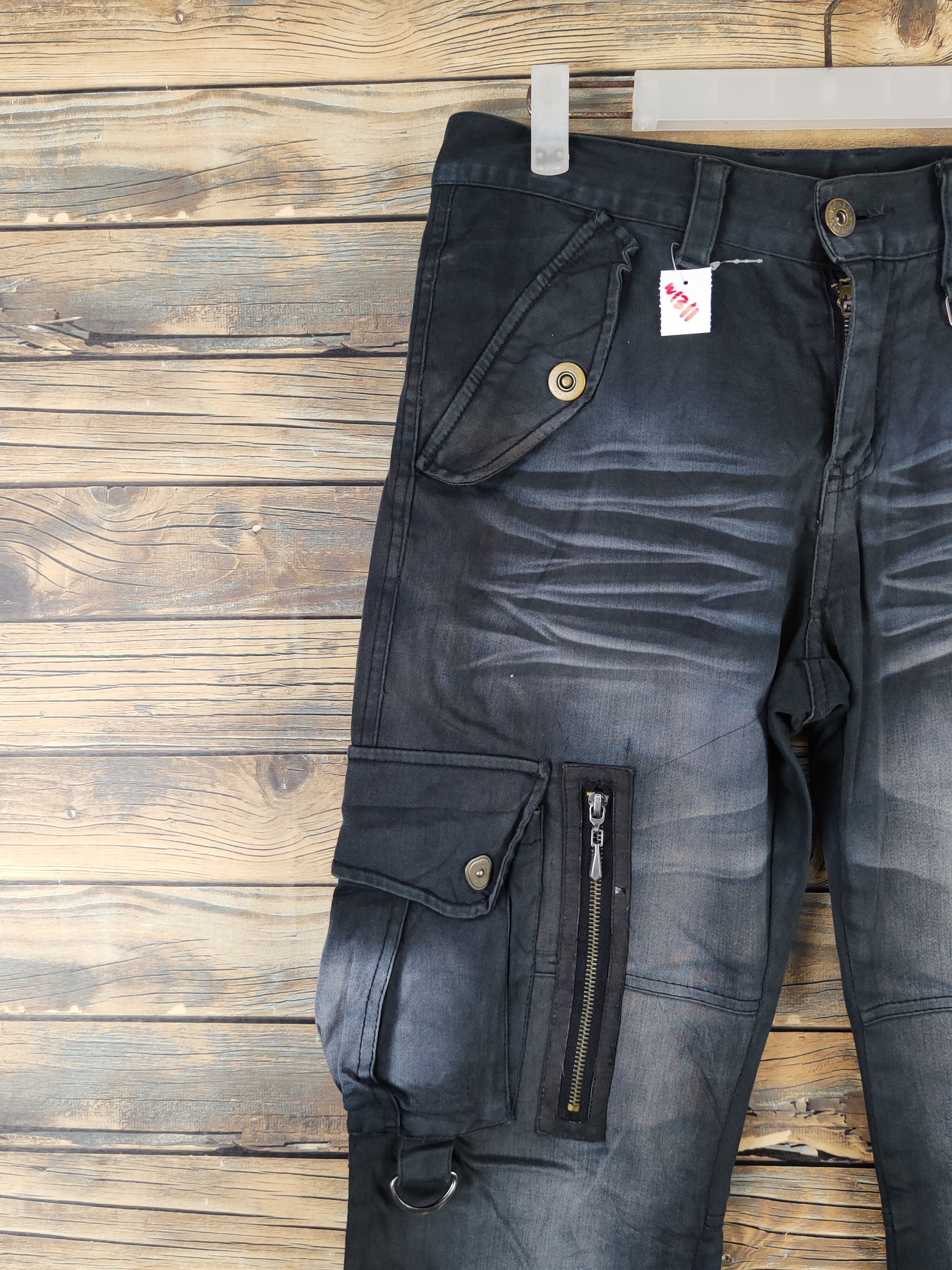 LOWBOX Lowbox Black faded Multipocket Tactical Cargo Pants #W1311 Size US 32 / EU 48 - 3 Thumbnail