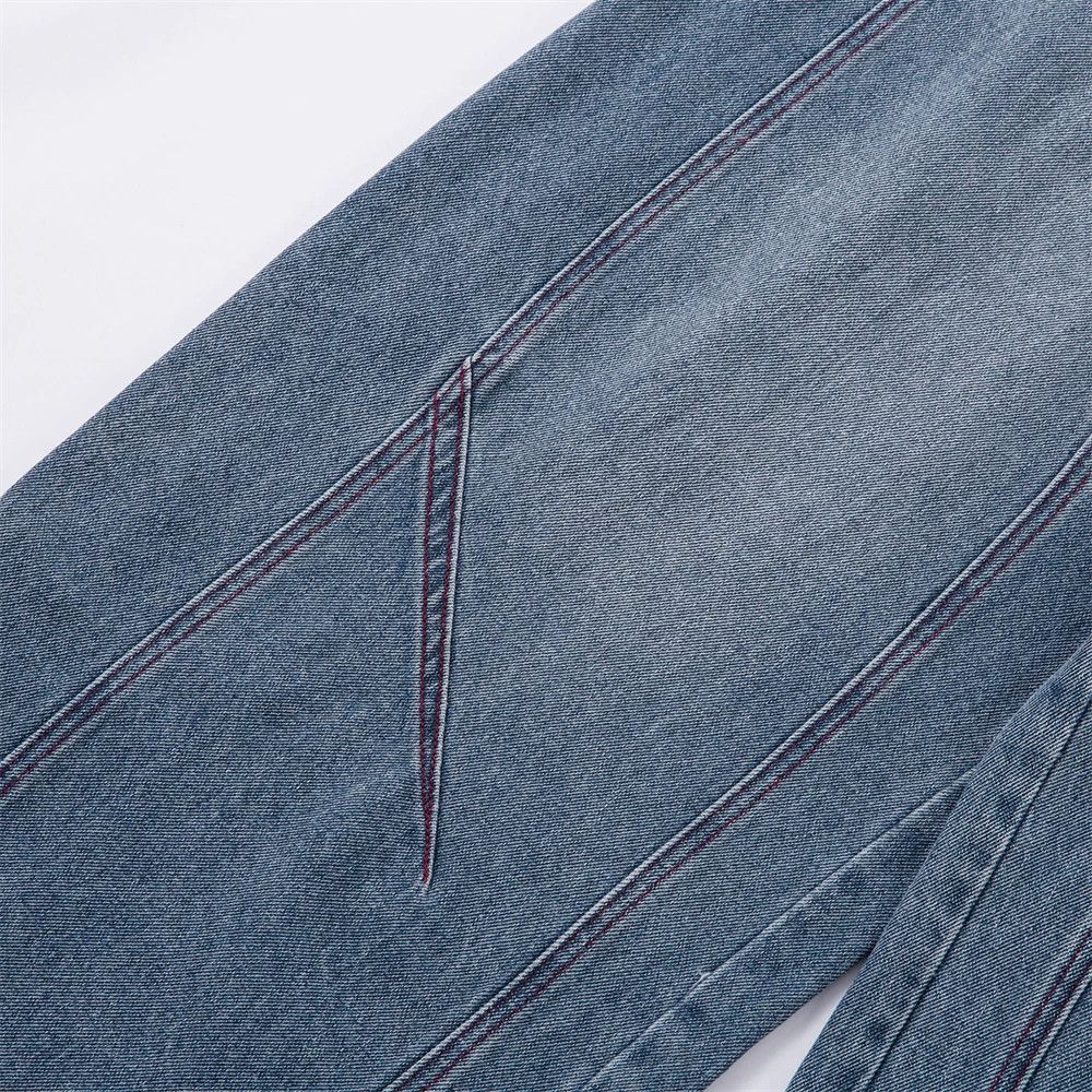 Japanese Brand × Jean Stitched wide-leg washed distressed loose scimitar jeans Size US 32 / EU 48 - 5 Thumbnail