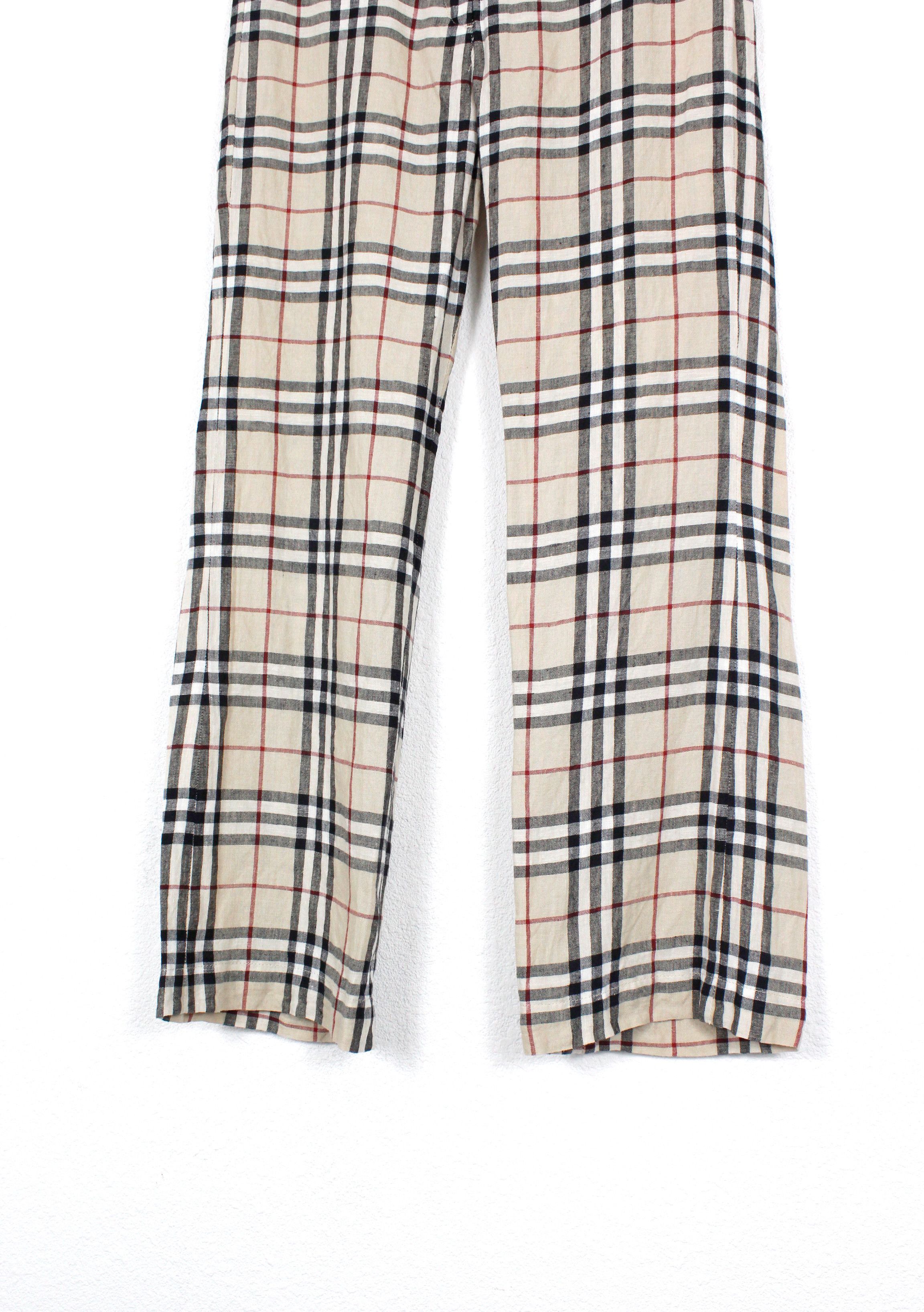 Burberry × Vintage Burberry Beige Nova Check Y2K Low Waist Pants Size 26" / US 2 / IT 38 - 3 Thumbnail
