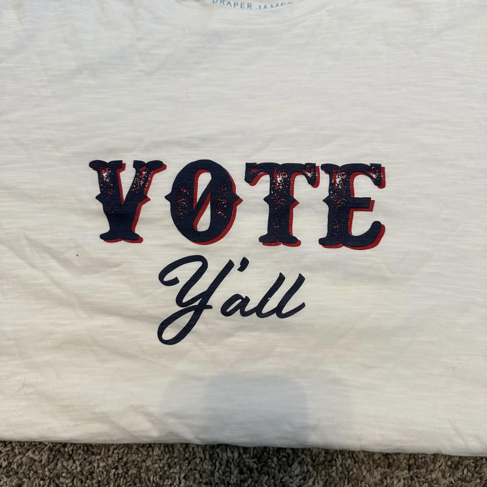 Designer Draper James 'Vote Y'all' Graphic Tee Size XL / US 12-14 / IT 48-50 - 2 Thumbnail