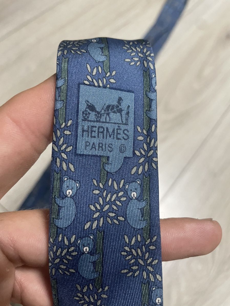 Hermes Hermes Tie Silk Necktie Koalas Bears Climbing Tree 7282 MA Size ONE SIZE - 7 Thumbnail