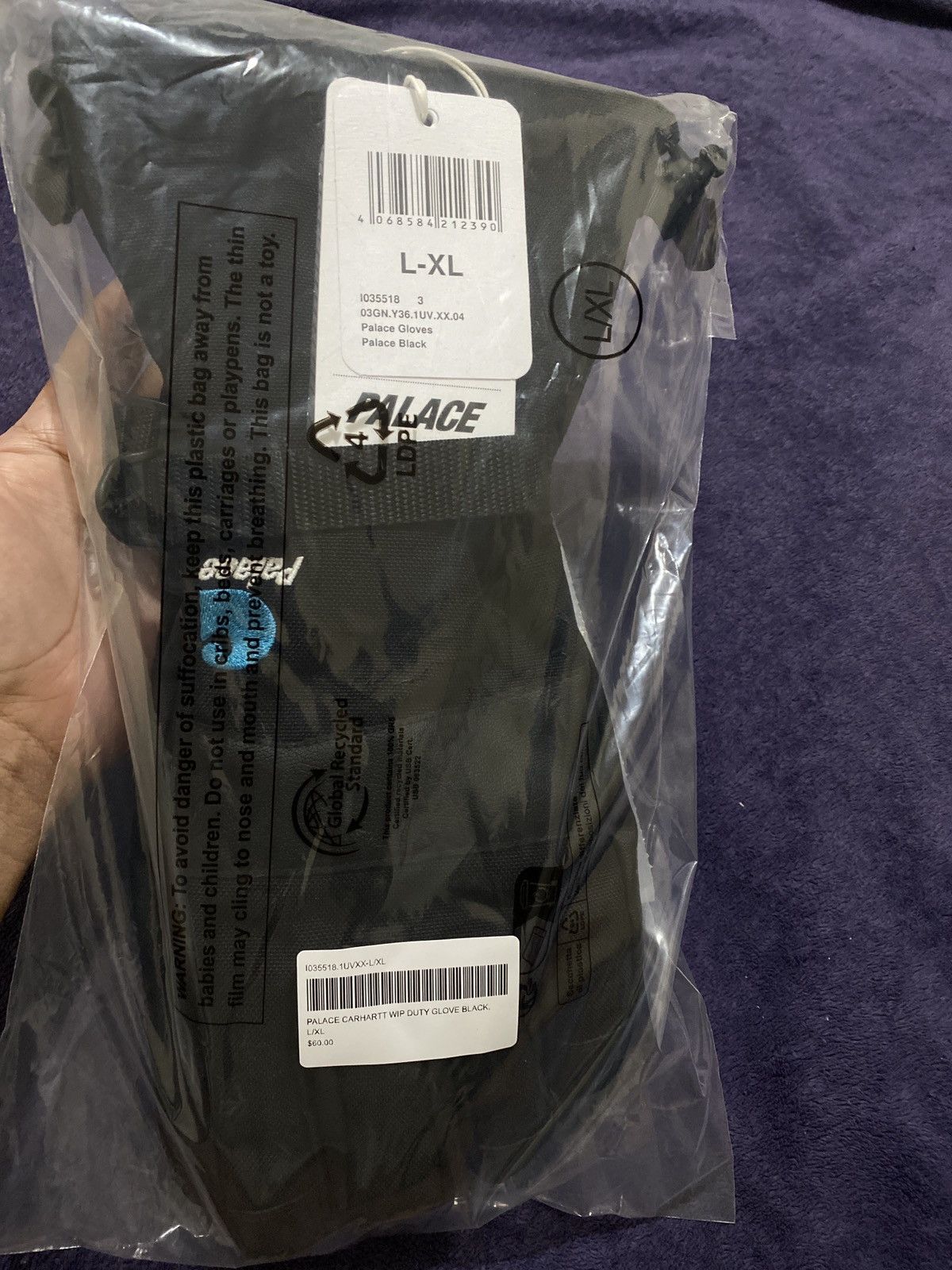 小物 CARHARTT BLACK GLOVE WIP PALACE DUTY