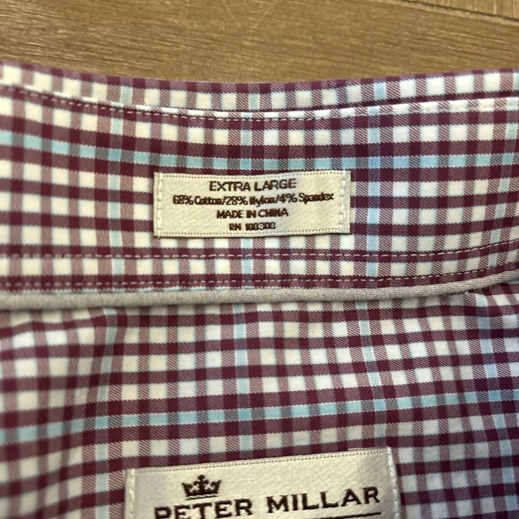 Peter Millar PETER MILLAR Button-Up Shirt XL Purple Plaid Long Sleeve Comfort Cotton Mens Size US XL / EU 56 / 4 - 5 Thumbnail