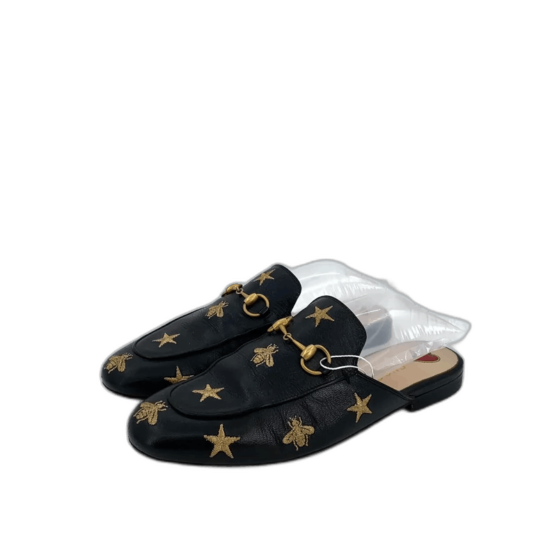 Gucci Black Gucci Star Bee Embroidered Slip-On Shoes Size US 10 / EU 43 - 1 Thumbnail