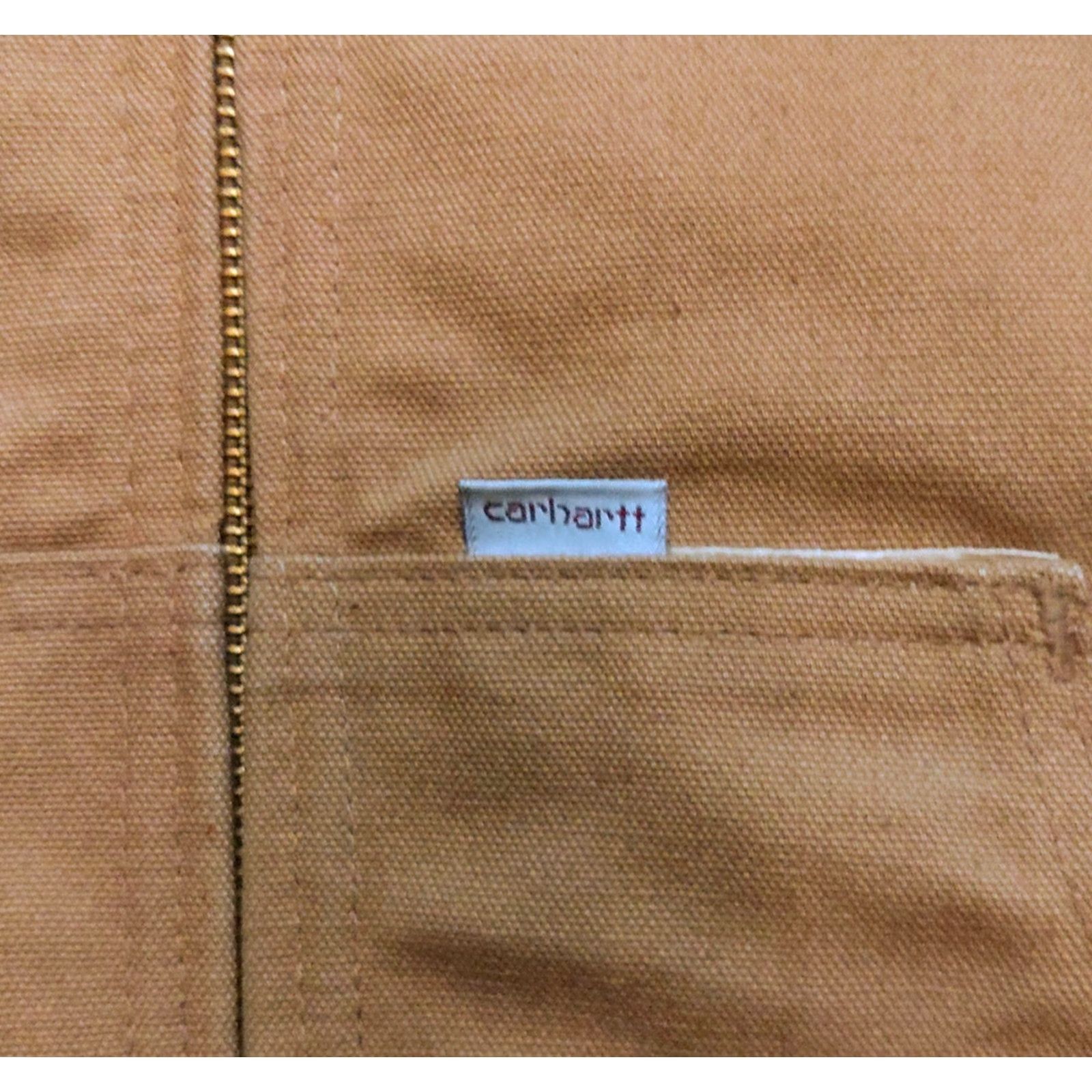 Carhartt VINTAGE Carhartt Mens 2XLT Jacket Hooded Bomber Waffle Lined Canvas Duck Workwear Brown Zip Zipper Mid-Length All Seasons Casual Outdoor 90s USA Mens Size US XXL / EU 58 / 5 - 5 Thumbnail