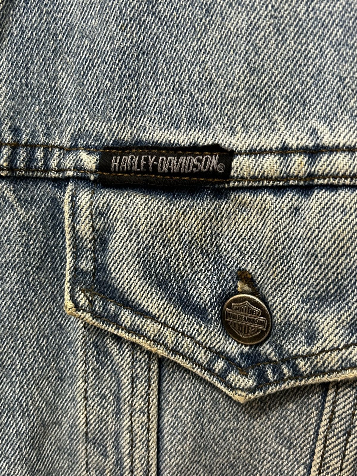 Harley Davidson × Vintage Vintage 90’s Harley Davidson Denim jacket Made in Canada Size US L / EU 52-54 / 3 - 9 Thumbnail