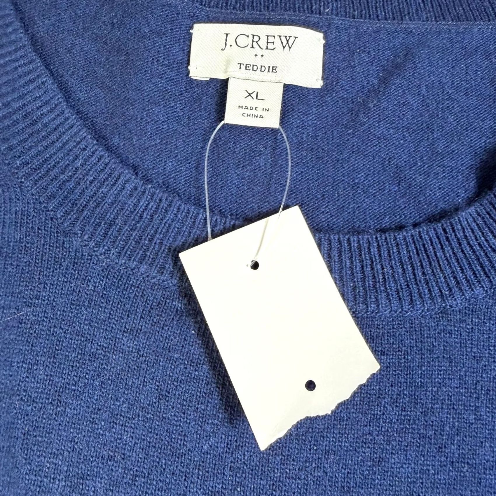 J.Crew J.CREW Teddie Crewneck Sweater Women XL Blue Wool Blend Casual Fall Knit Size XL / US 12-14 / IT 48-50 - 4 Thumbnail