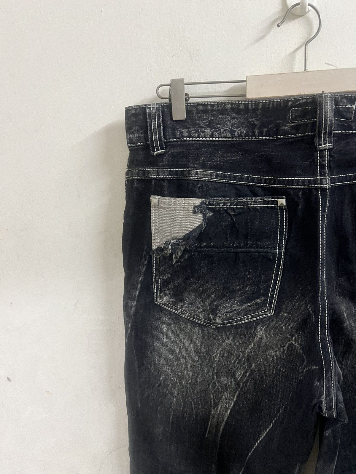 Hysteric Glamour × Japanese Brand BAGGY🔥NEBAJY JEANS DISTRESSED DENIM PANT Size US 37 - 12 Thumbnail