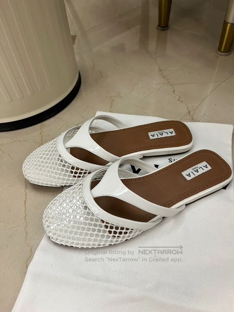 Alaia Alaia Women's Flat Mule Sandals Size US 5.5 / IT 35.5 - 3 Thumbnail
