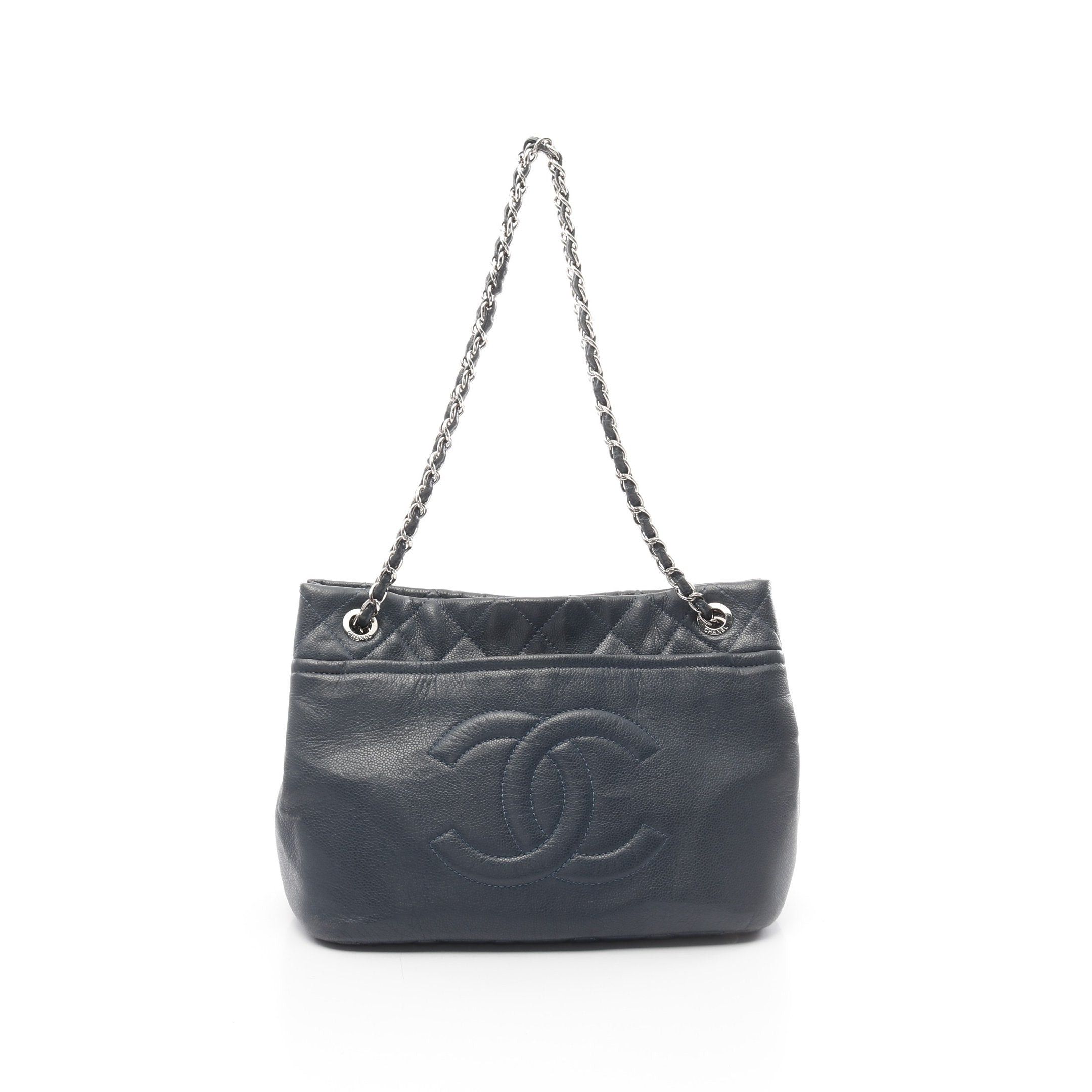 Chanel Chanel Matelasse Coco Mark Chain Shoulder Bag Tote Caviar Skin Navy Silver Hardware Size ONE SIZE - 1 Thumbnail
