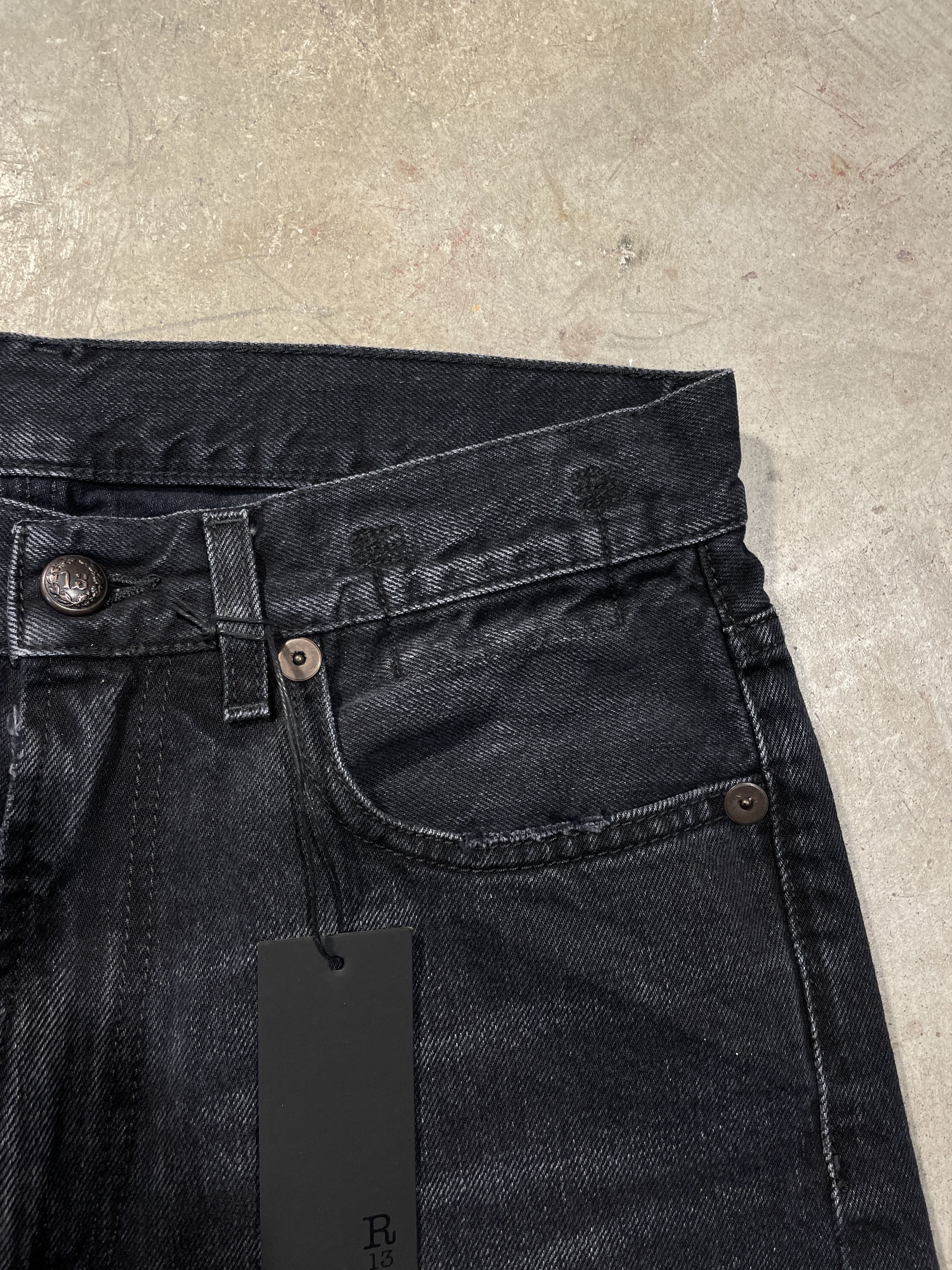 R13 R13 Boyfriend - JAKE BLACK Jeans Size 26" / US 2 / IT 38 - 6 Thumbnail