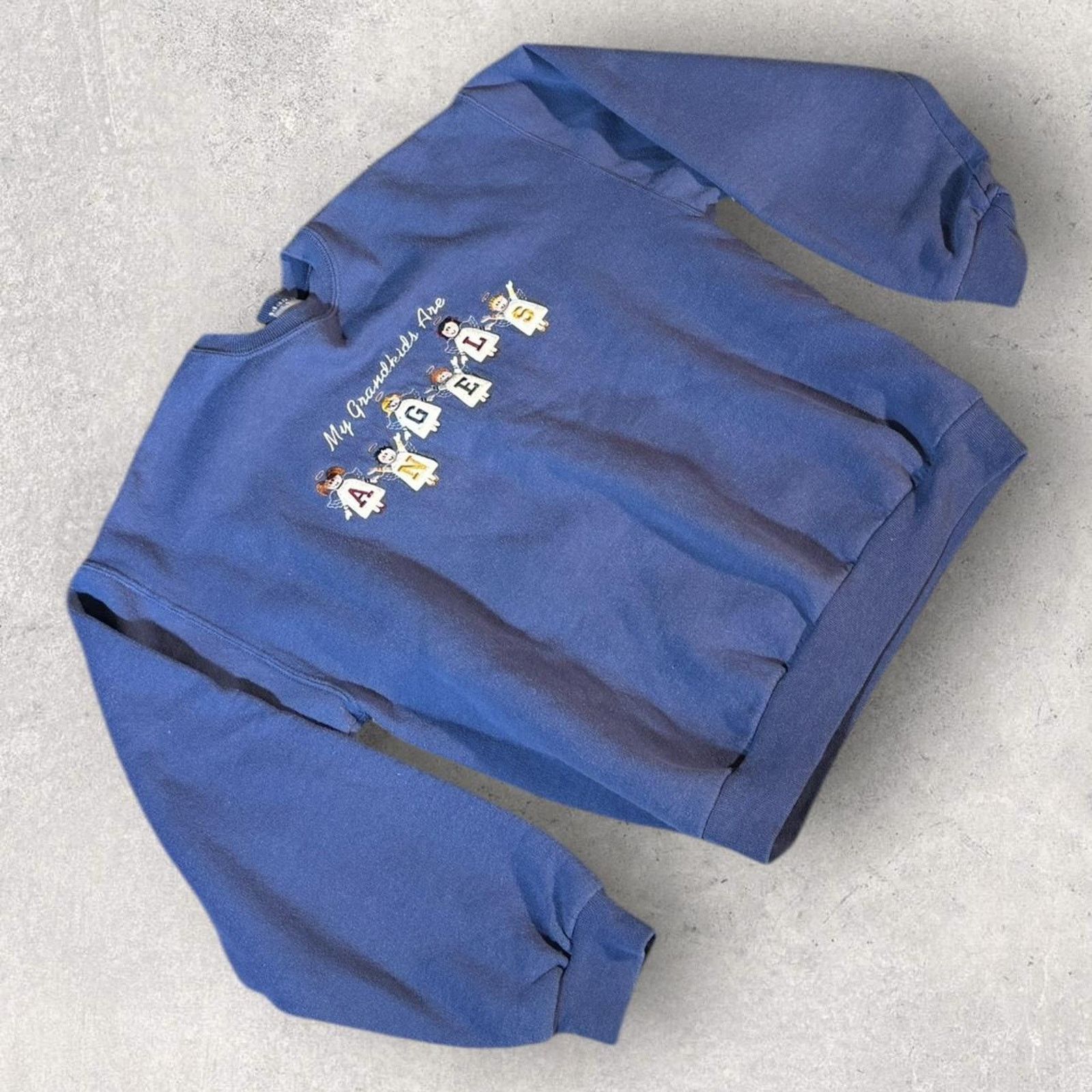 Jerzees Blue "My Grandkids Are Angels" crew sweatshirt Size M / US 6-8 / IT 42-44 - 4 Thumbnail