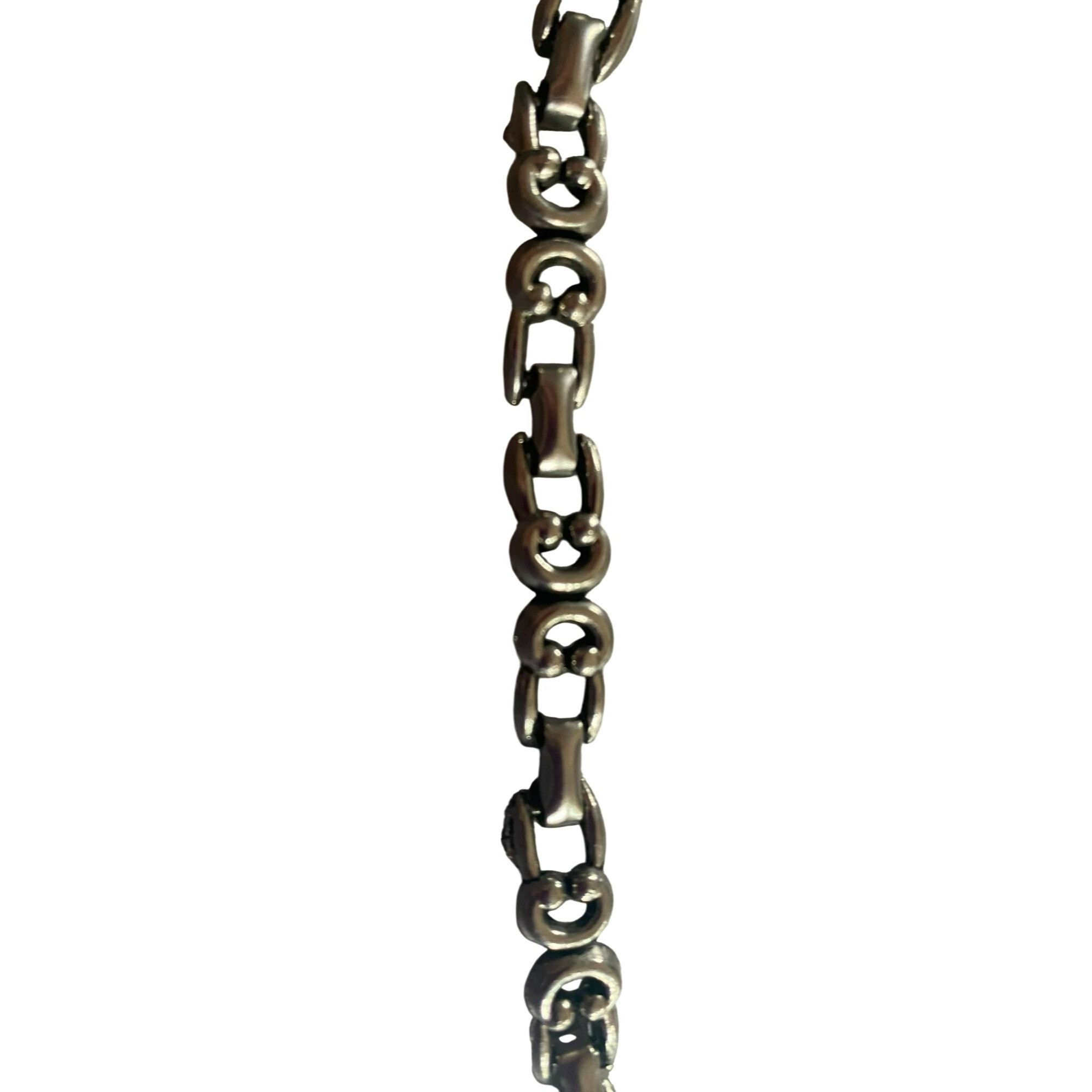 Other Vintage Unique Heavy Silver tone Chain-Link Necklace With Or Size ONE SIZE - 3 Thumbnail