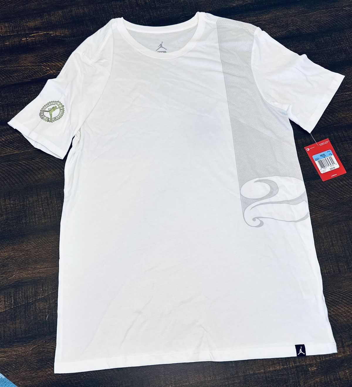 Nike NWT Jordan Pure Money Men's T-Shirt White-Size Medium-Spots- Size US M / EU 48-50 / 2 - 1 Thumbnail