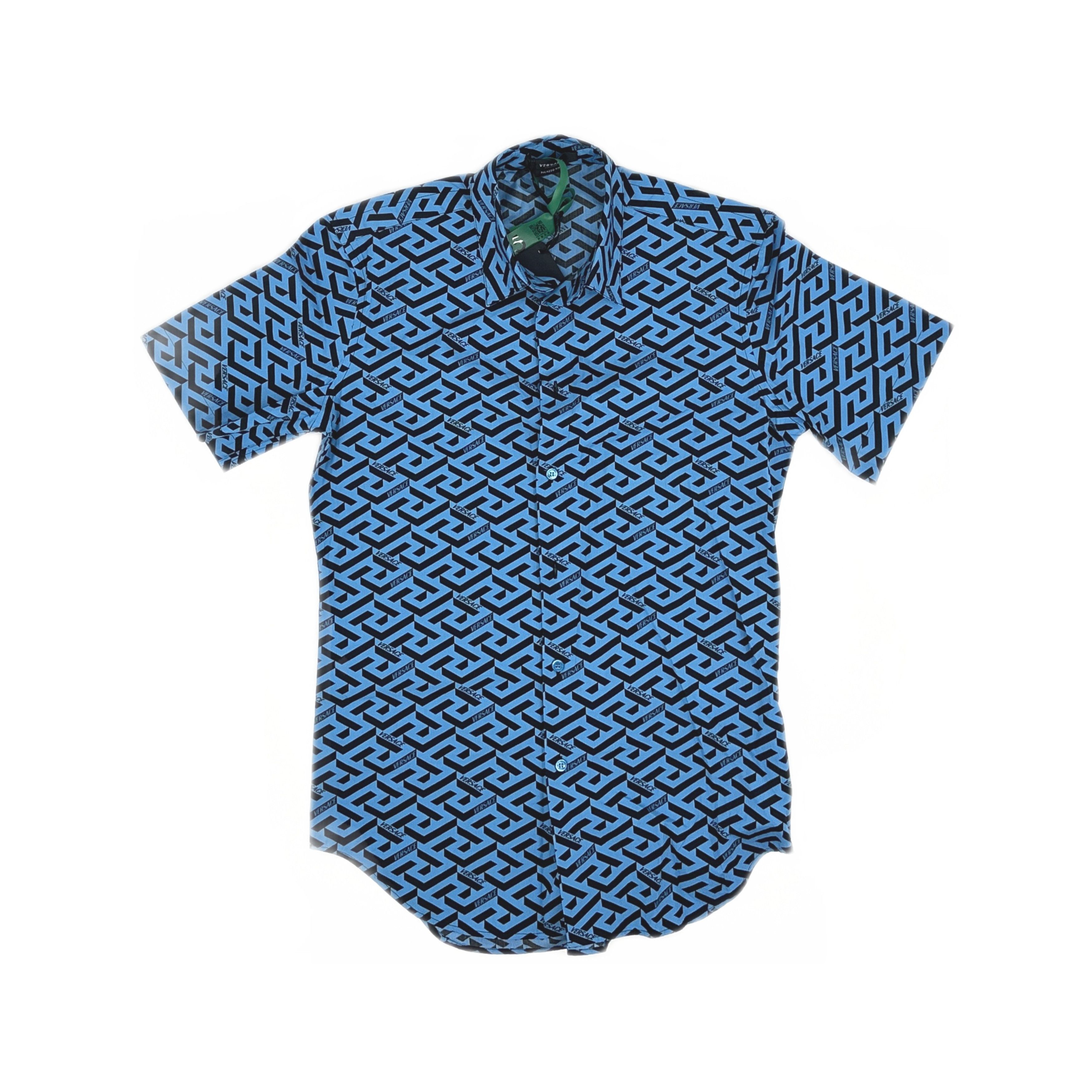 Versace Versace Greca Geometric Short Sleeve Shirt 37 Size US S / EU 44-46 / 1 - 1 Thumbnail