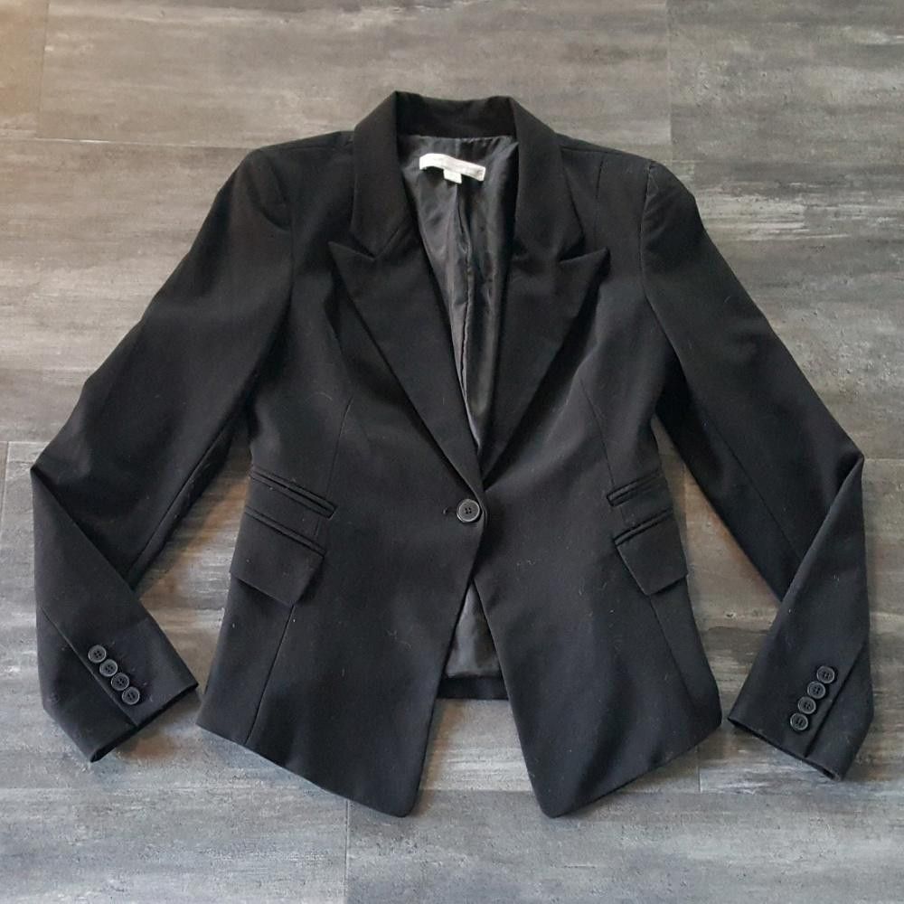 Designer Black Business NY&C Dressy Blazer Long Sleeve Size S / US 4 / IT 40 - 1 Thumbnail