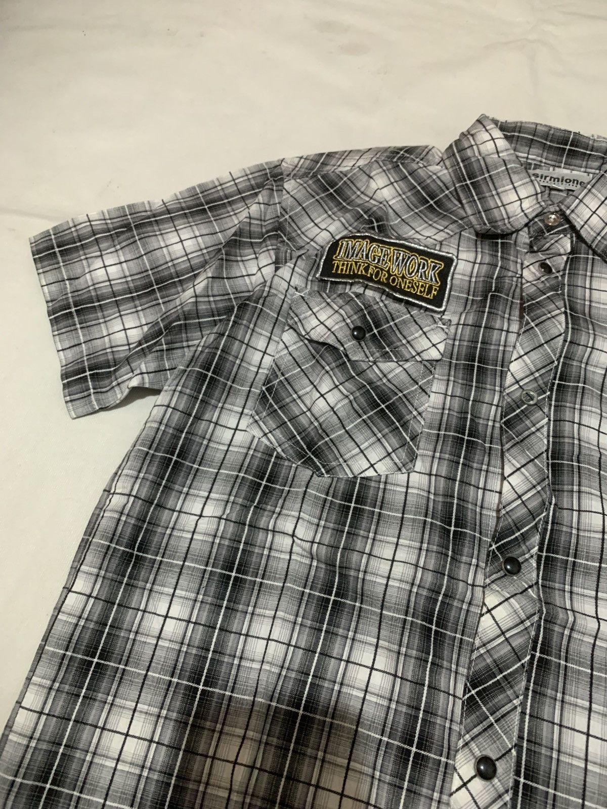 Japanese Brand Japanese Sirmione Poem Patch Plaid Shirt Size US S / EU 44-46 / 1 - 4 Thumbnail