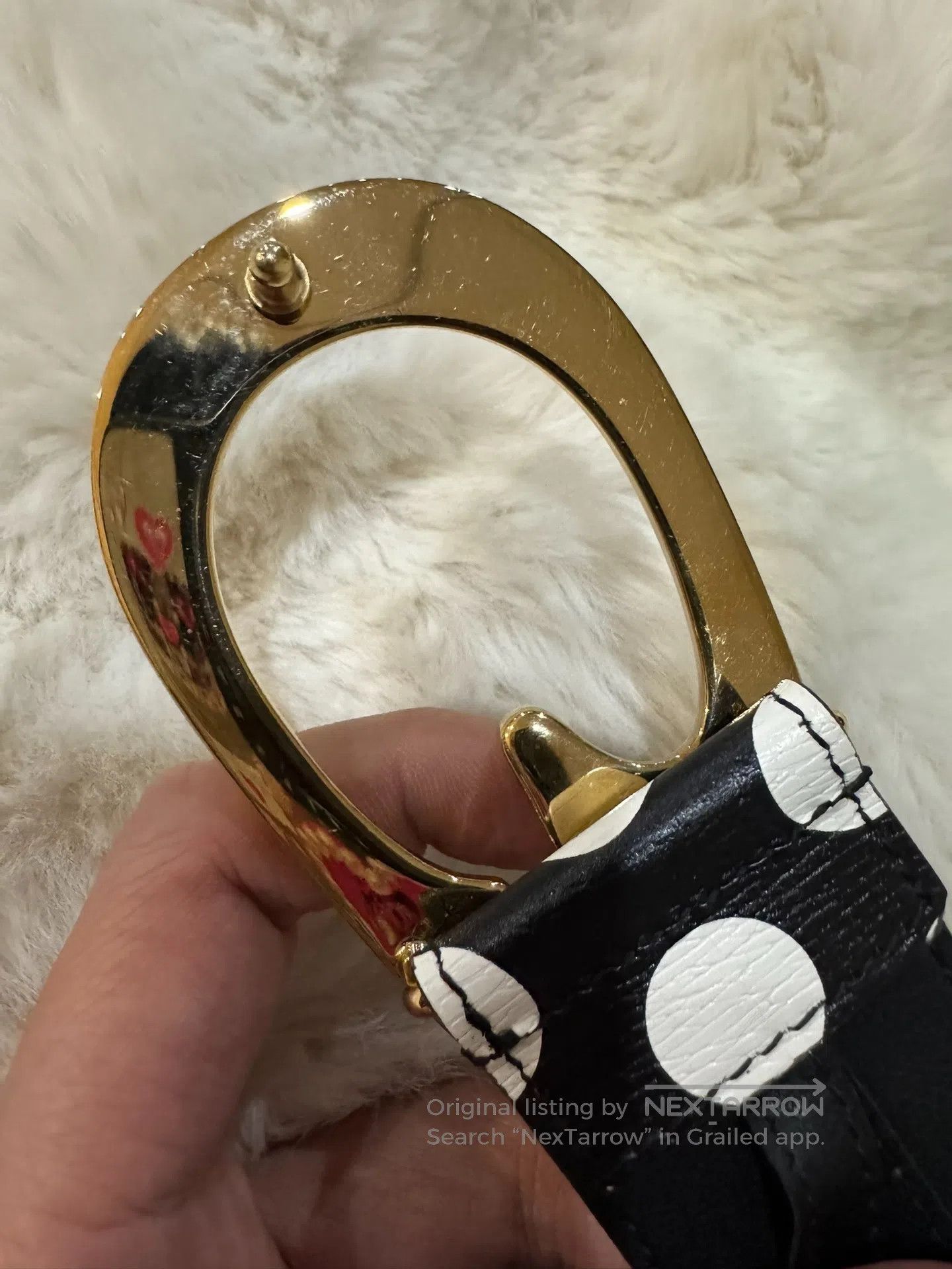 Gucci Guicci Polka Dot Gold Buckle Belt| Size ONE SIZE - 5 Thumbnail