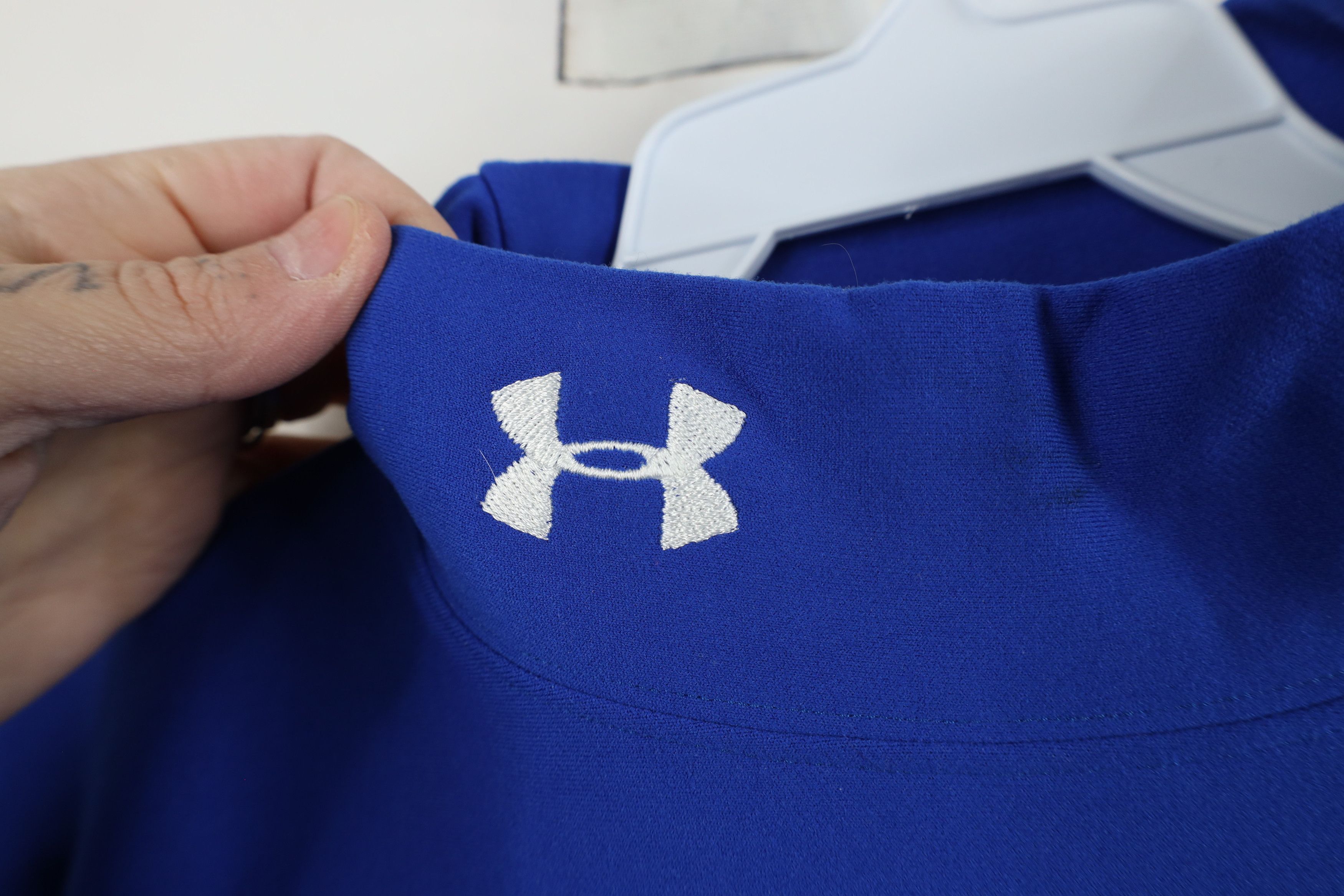 Under Armour × Vintage Under Armour Compression Mock Neck Long Sleeve T-Shirt Blue Size US M / EU 48-50 / 2 - 4 Thumbnail