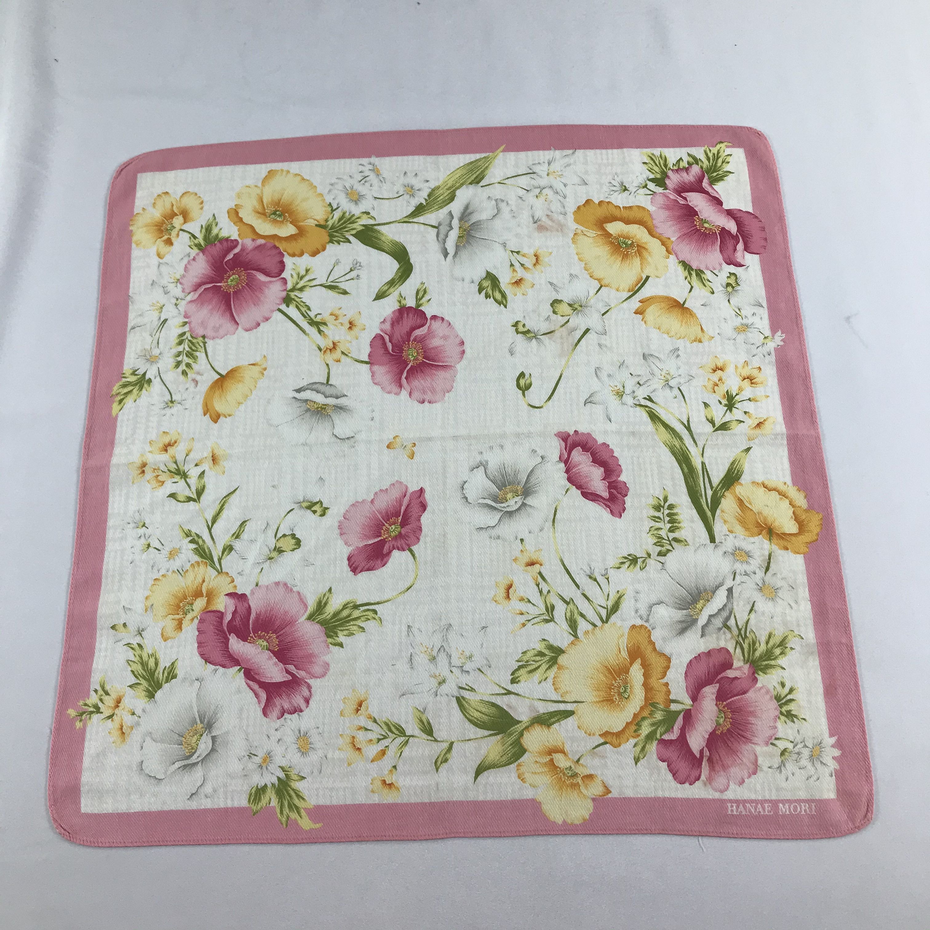 Hanae Mori Hanae Mori Floral Handkerchief Neckerchief Bandana H680 Size ONE SIZE - 2 Thumbnail