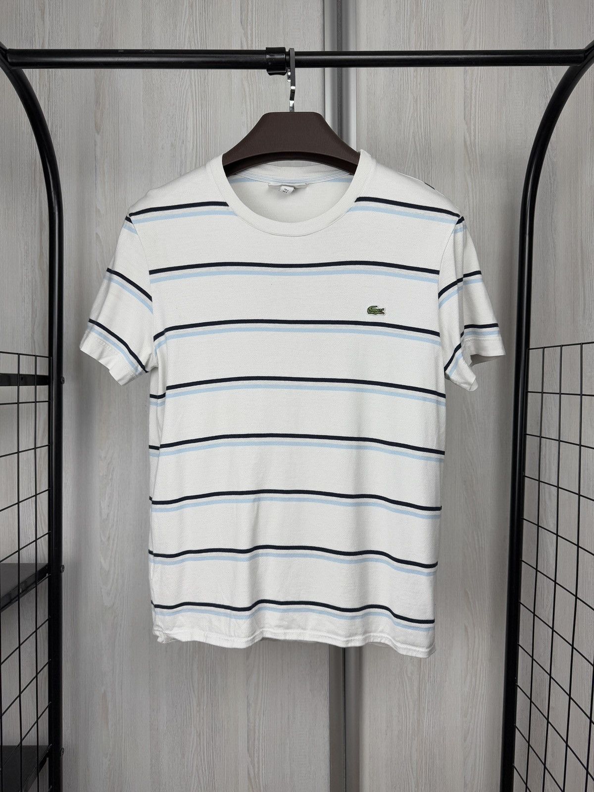 Lacoste Lacoste white striped cotton linen tee shirt size S Size US S / EU 44-46 / 1 - 1 Thumbnail