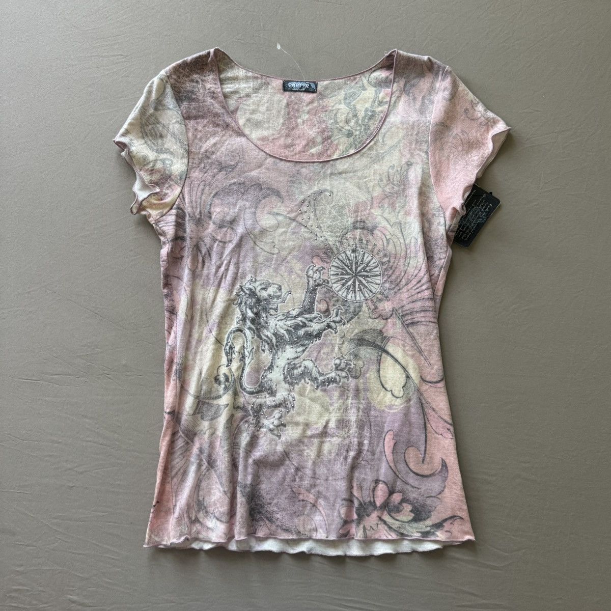 Energie Y2K Early 2000s Energe Bedazzled Tee Size L / US 10 / IT 46 - 1 Thumbnail