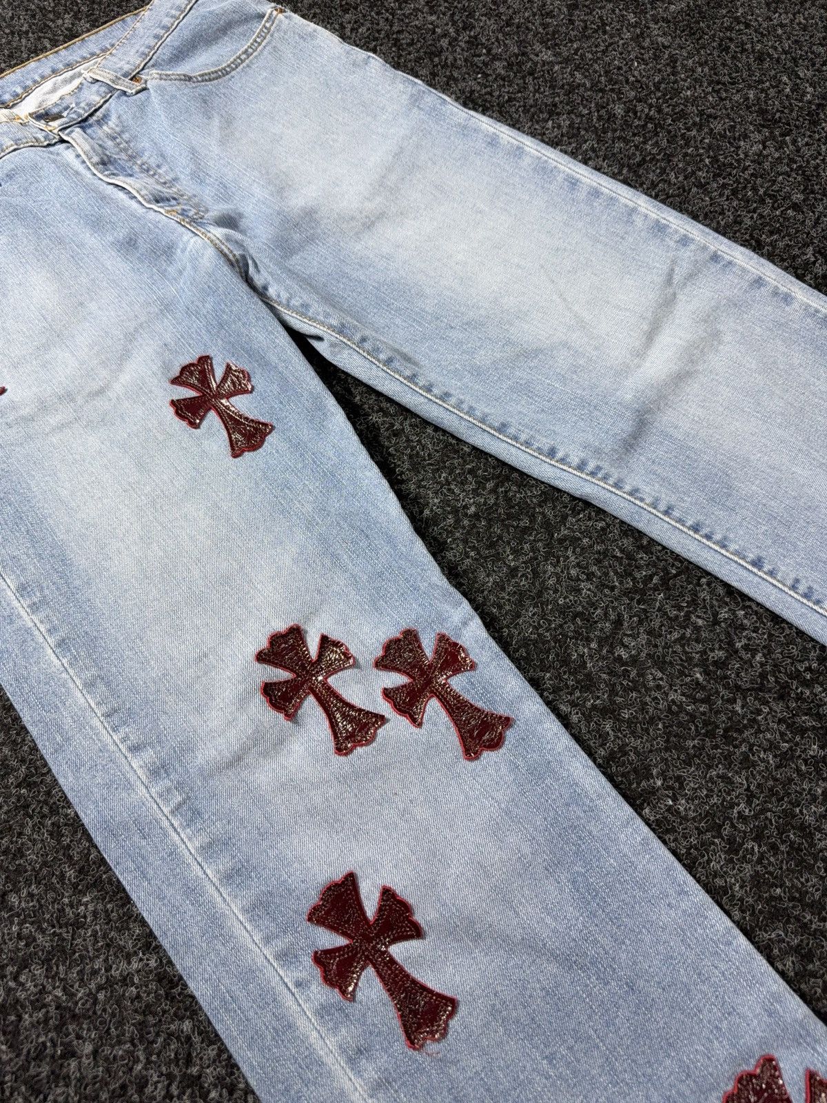 Levi's Vintage Clothing Vintage 90s Custom Chrome Hearts Style Rock Cross Punk Jeans Size US 33 - 6 Thumbnail
