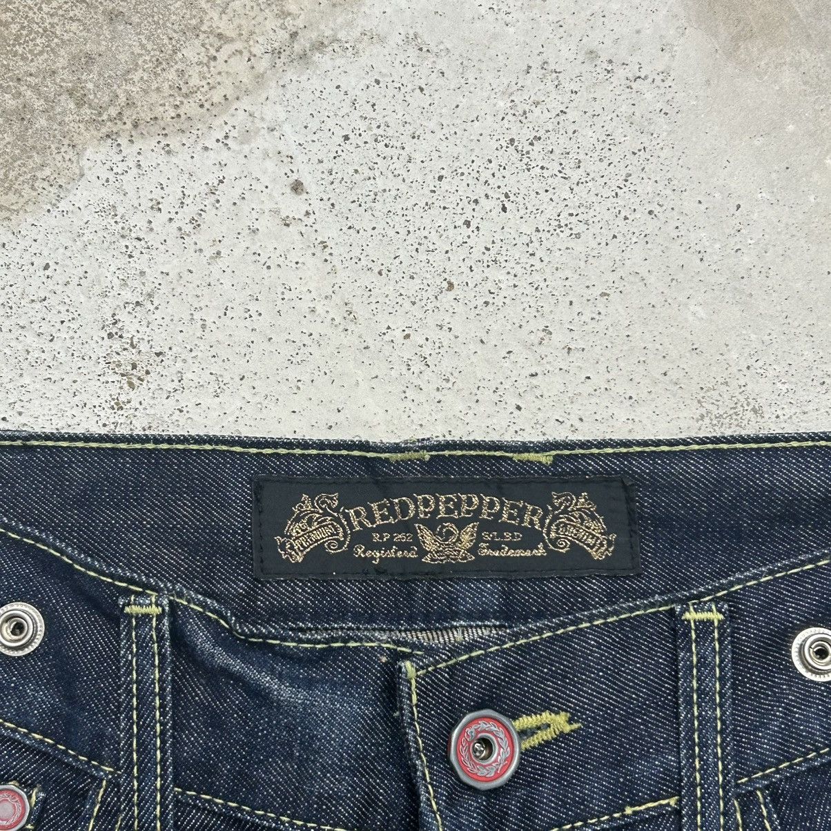 Hysteric Glamour Flare Red pepper embroidered wide leg blue jeans Size 30" / US 8 / IT 44 - 10 Thumbnail