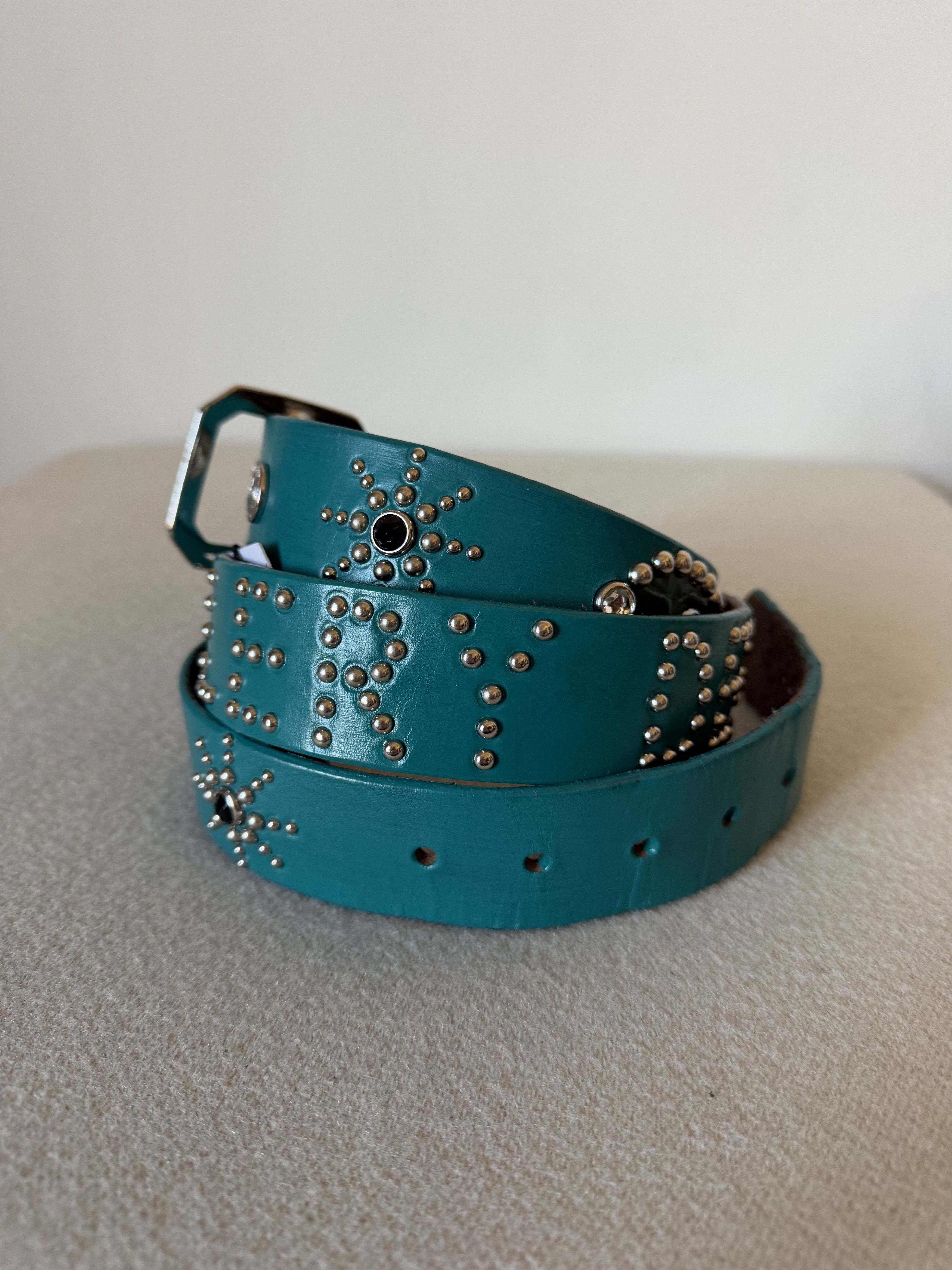 Gallery Dept. Gallery Dept. Painted Studded Belt in Green Size ONE SIZE - 2 Thumbnail